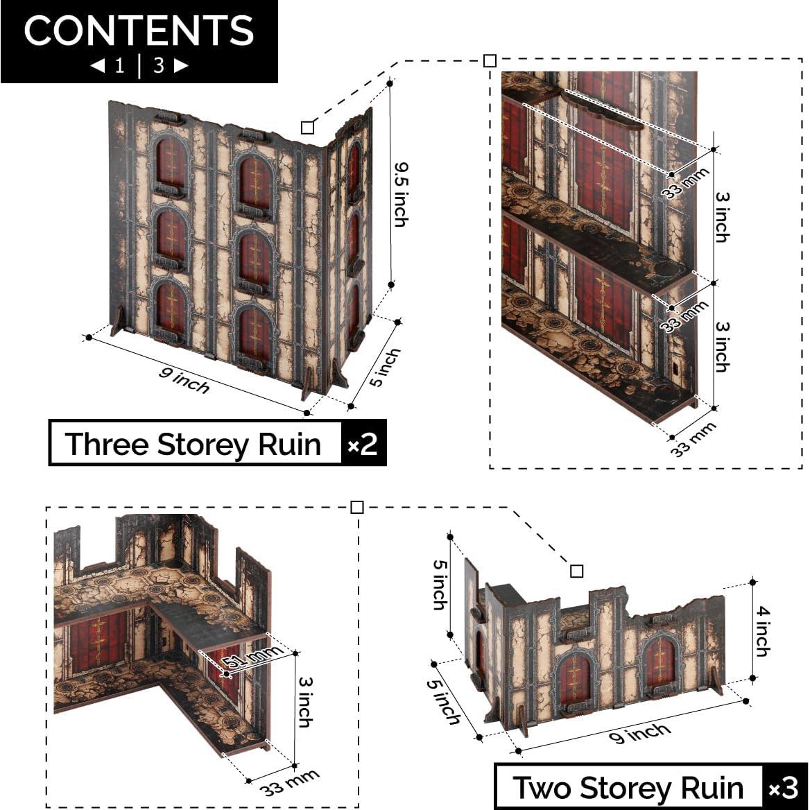 Kit de Terreno de Mesa Jucoci 9PCS Compatible WH40K Blanco