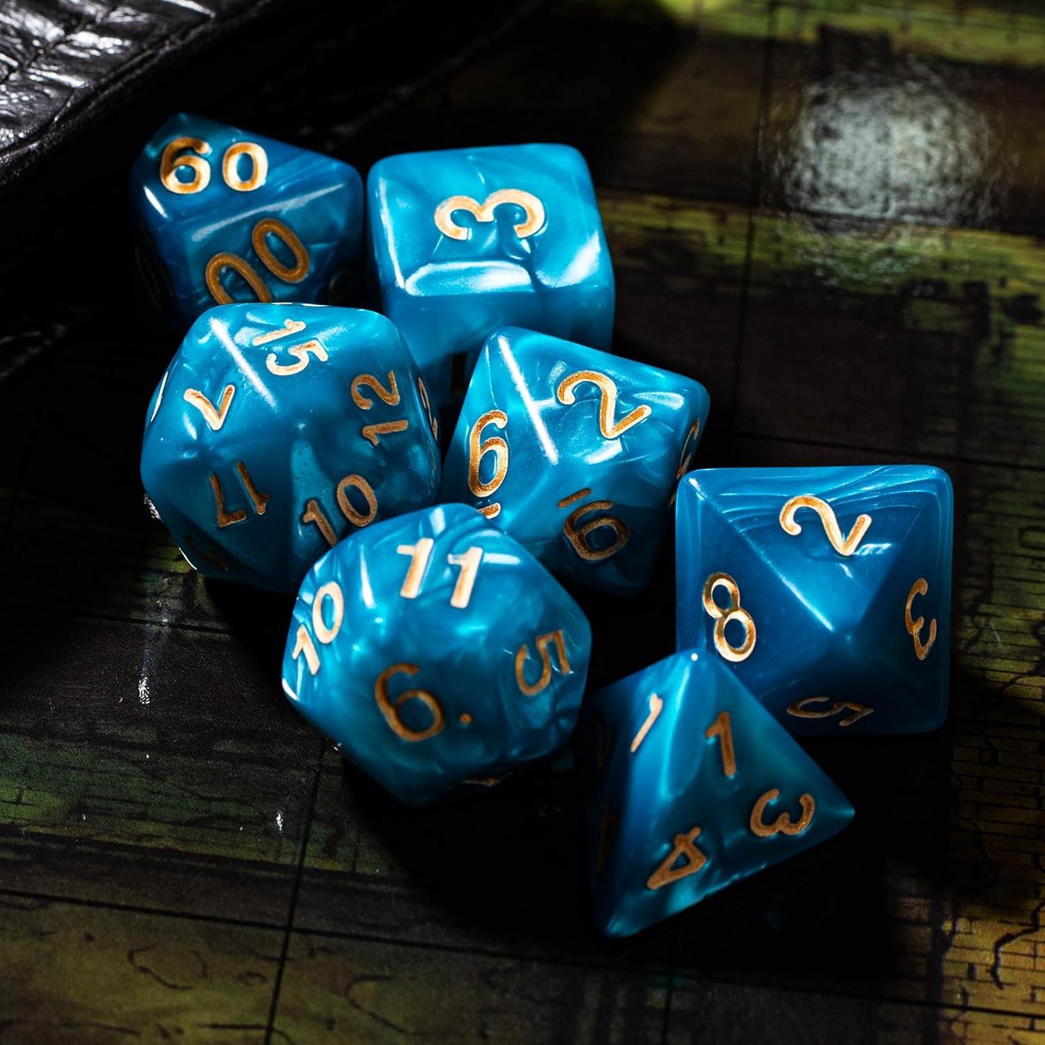 Juego de Dados Poliedricos Acrílicos Rolledomain 84 Piezas D&D