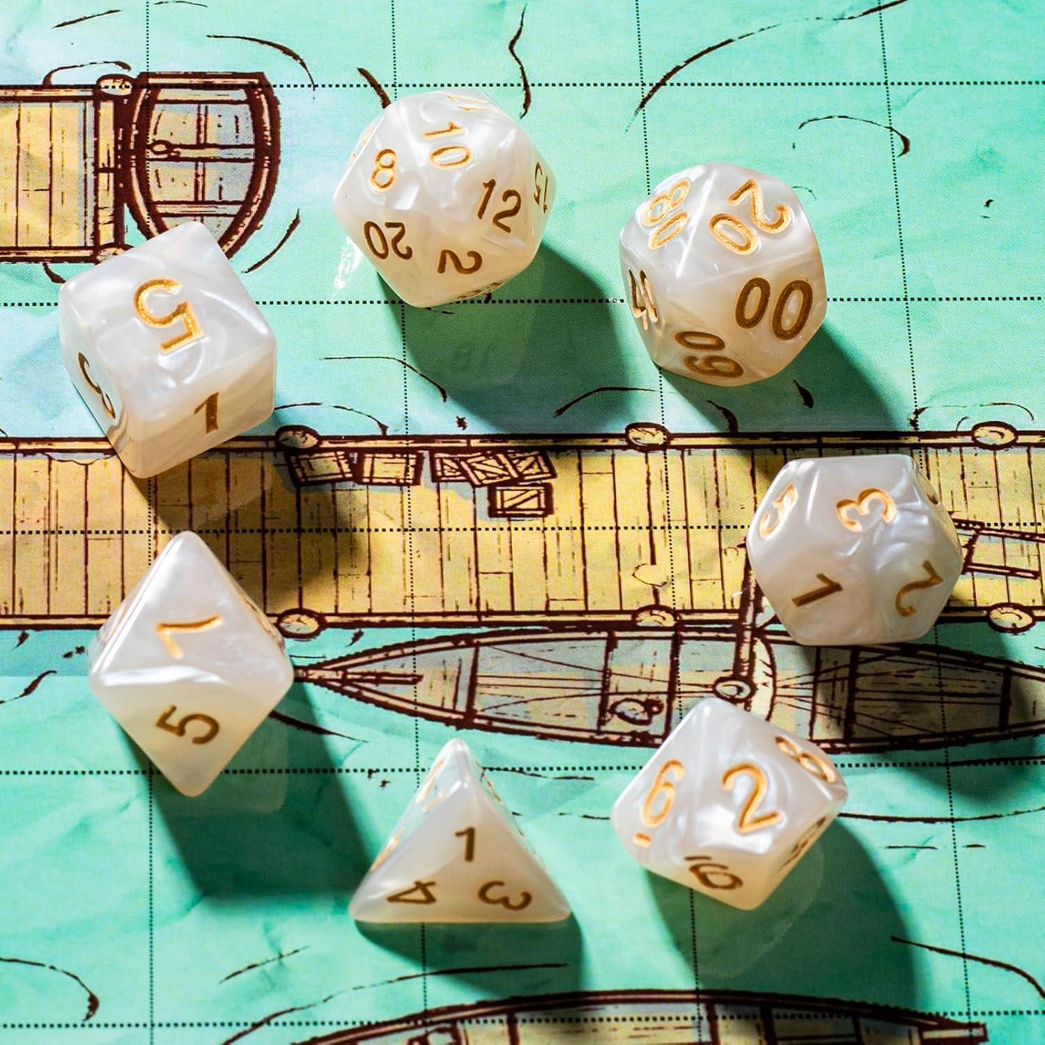 Juego de Dados Poliedricos Acrílicos Rolledomain 84 Piezas D&D