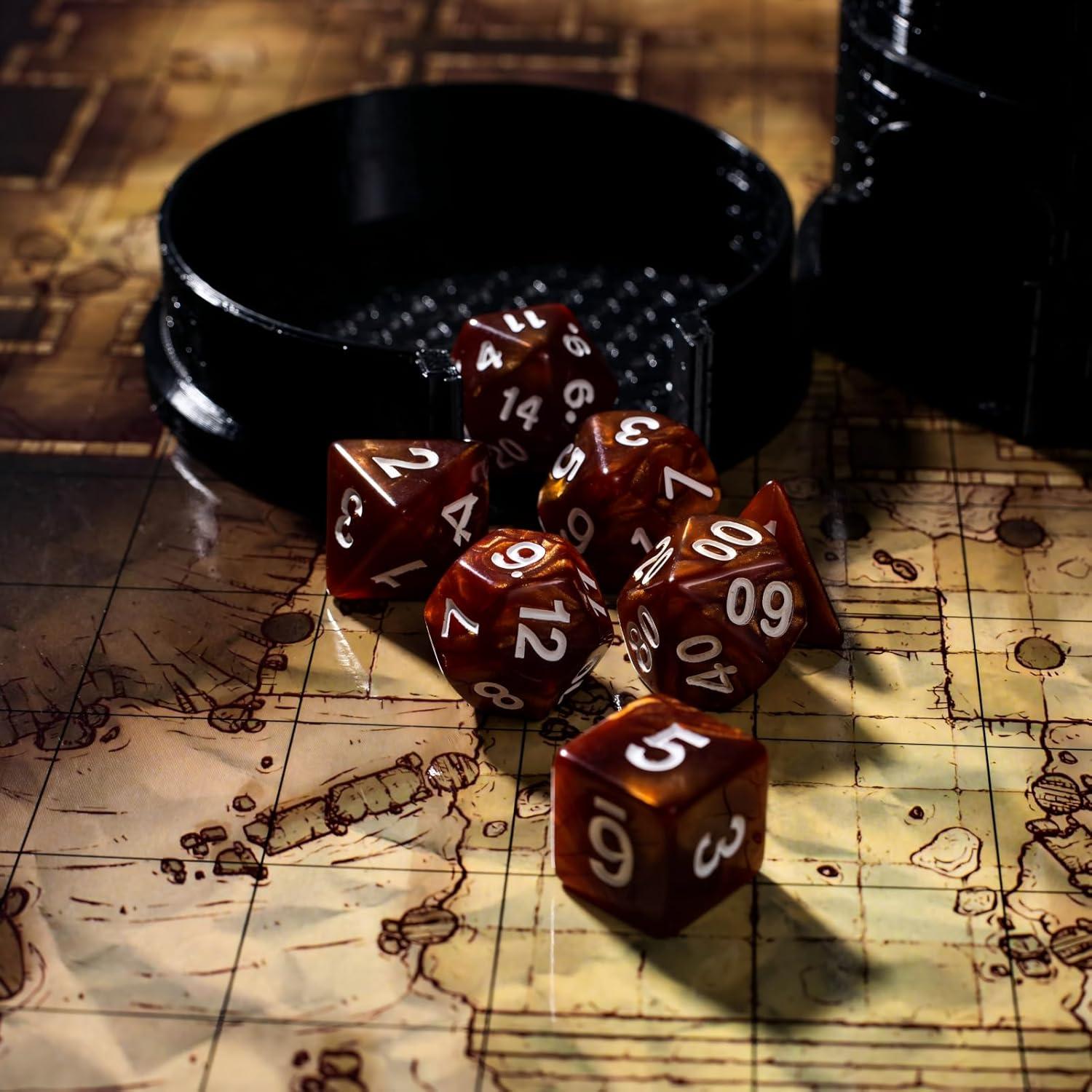 Juego de Dados Poliedricos Acrílicos Rolledomain 84 Piezas D&D