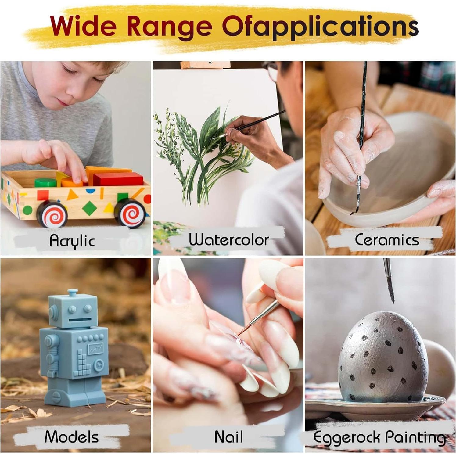 Juego de Pinceles de Detalle Anezus 30 Piezas Finos #0 #00 #000