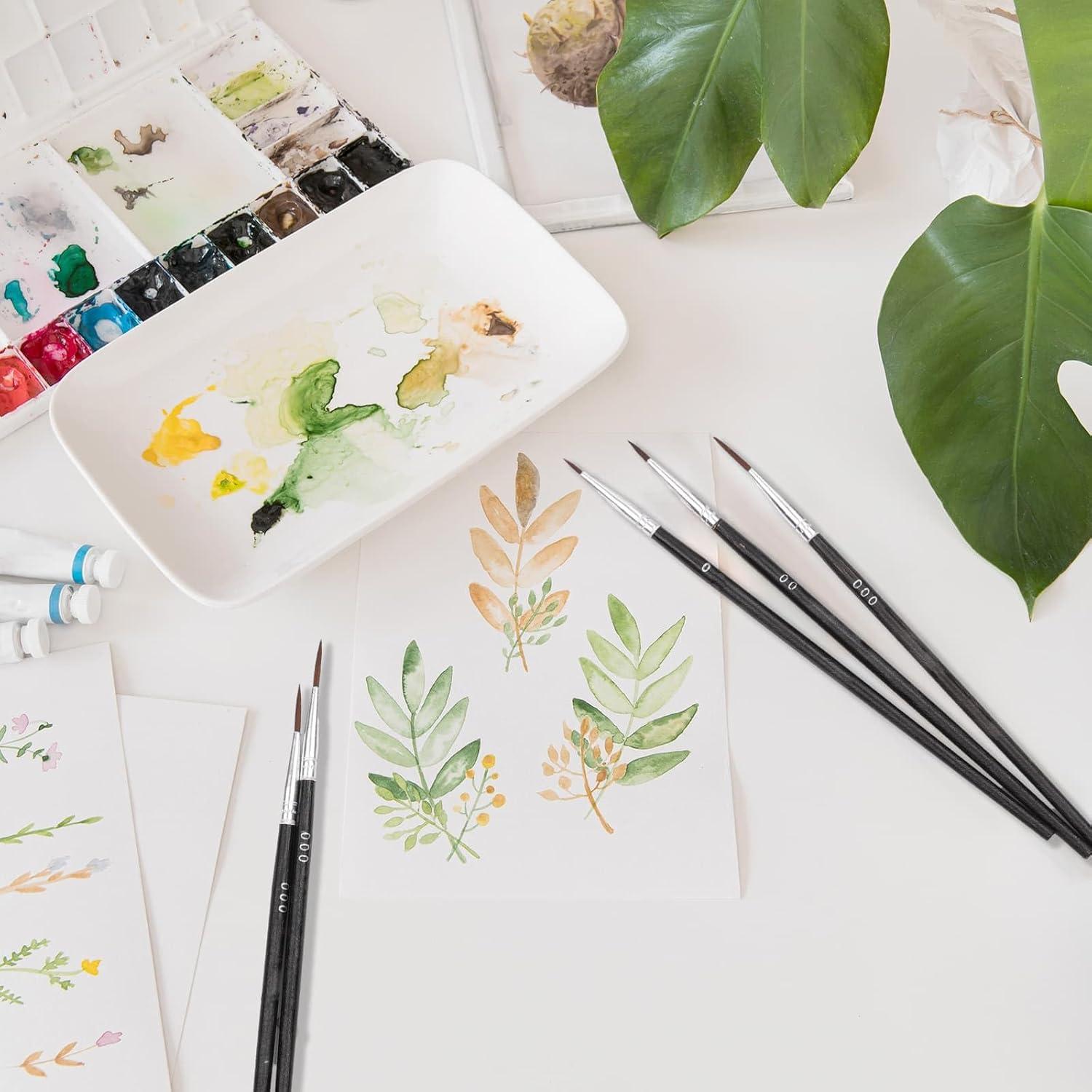 Juego de Pinceles de Detalle Anezus 30 Piezas Finos #0 #00 #000