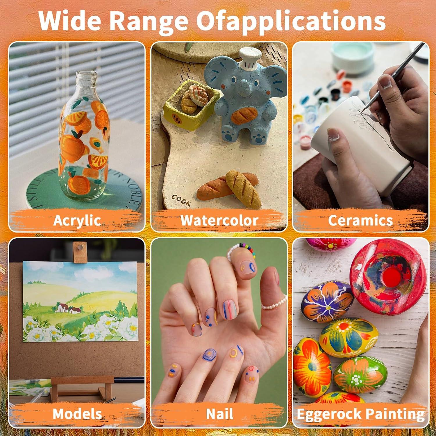 Juego de Pinceles de Detalle ZRLEI 60 Pcs Punta Fina Miniatura