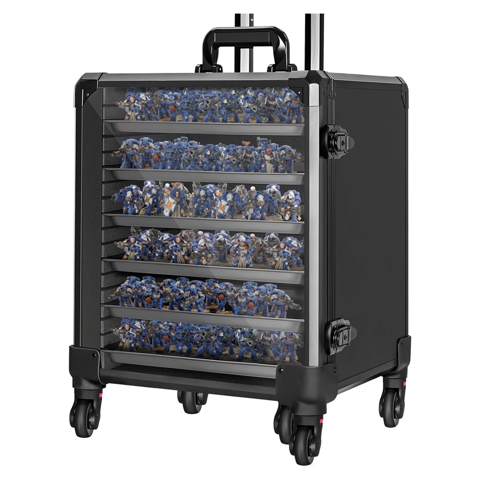 Caja de Almacenamiento de Miniaturas WELIDAY con Carro Grande