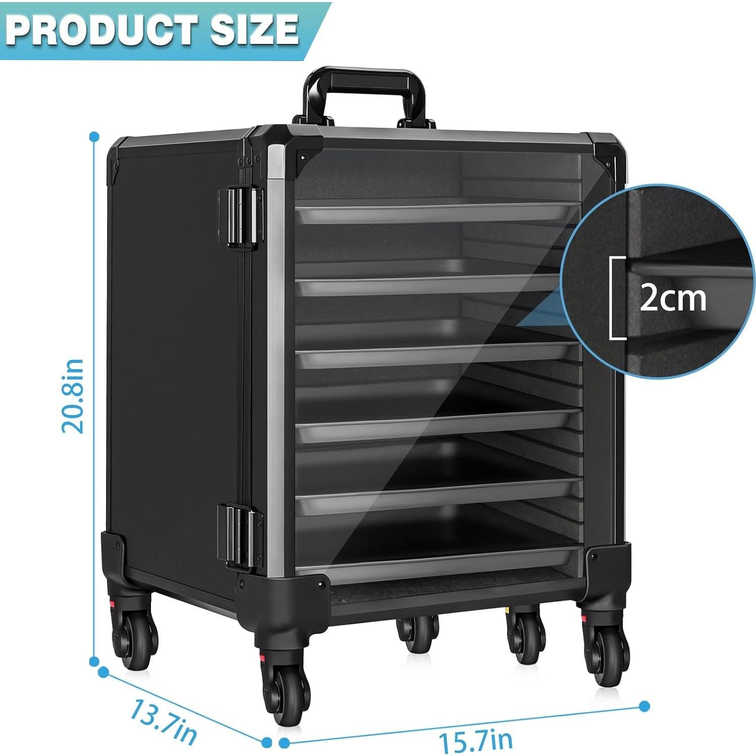 Caja de Almacenamiento de Miniaturas WELIDAY con Carro Grande