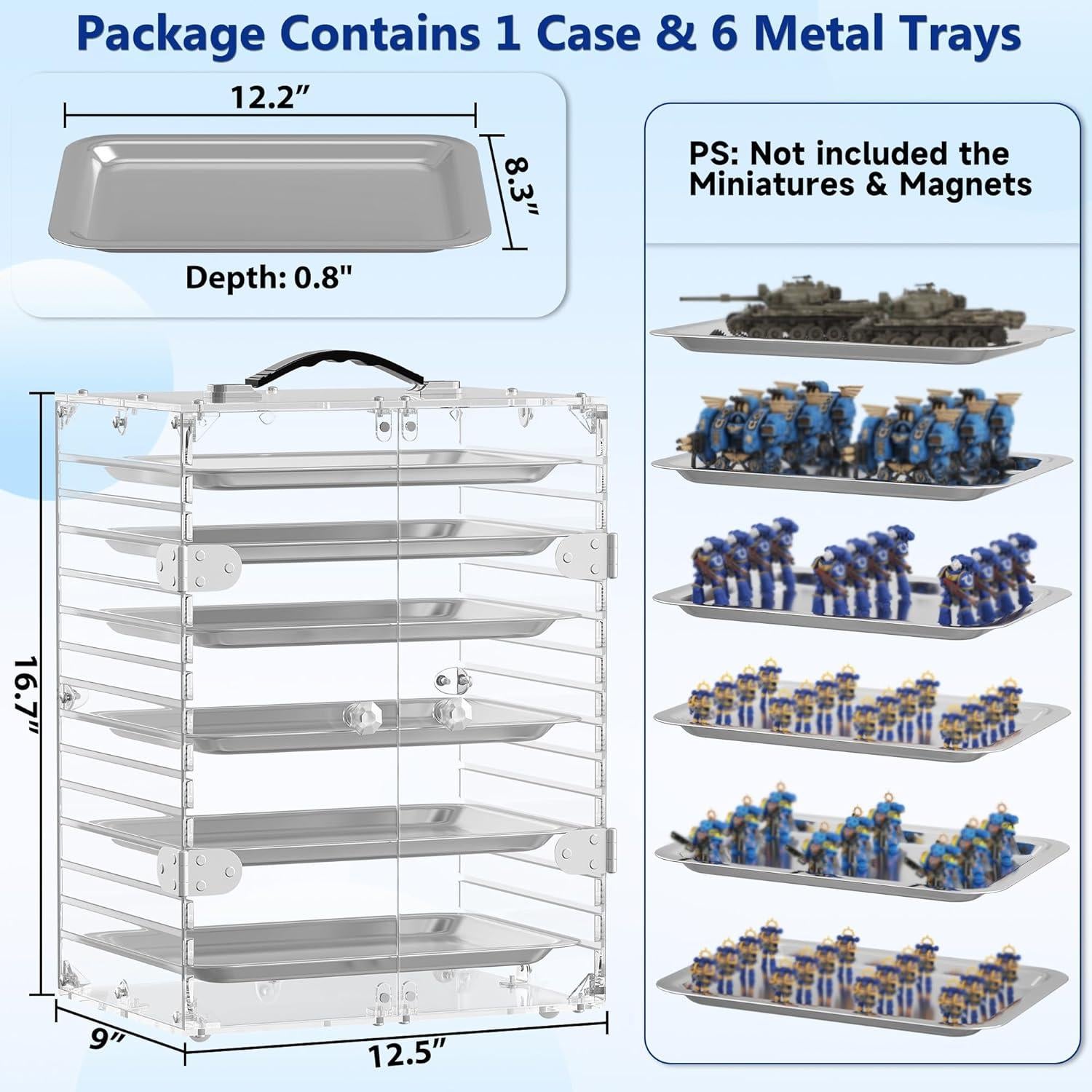 Caja de Almacenamiento Miniatura ITHWIU Acrílico 6 Bandejas