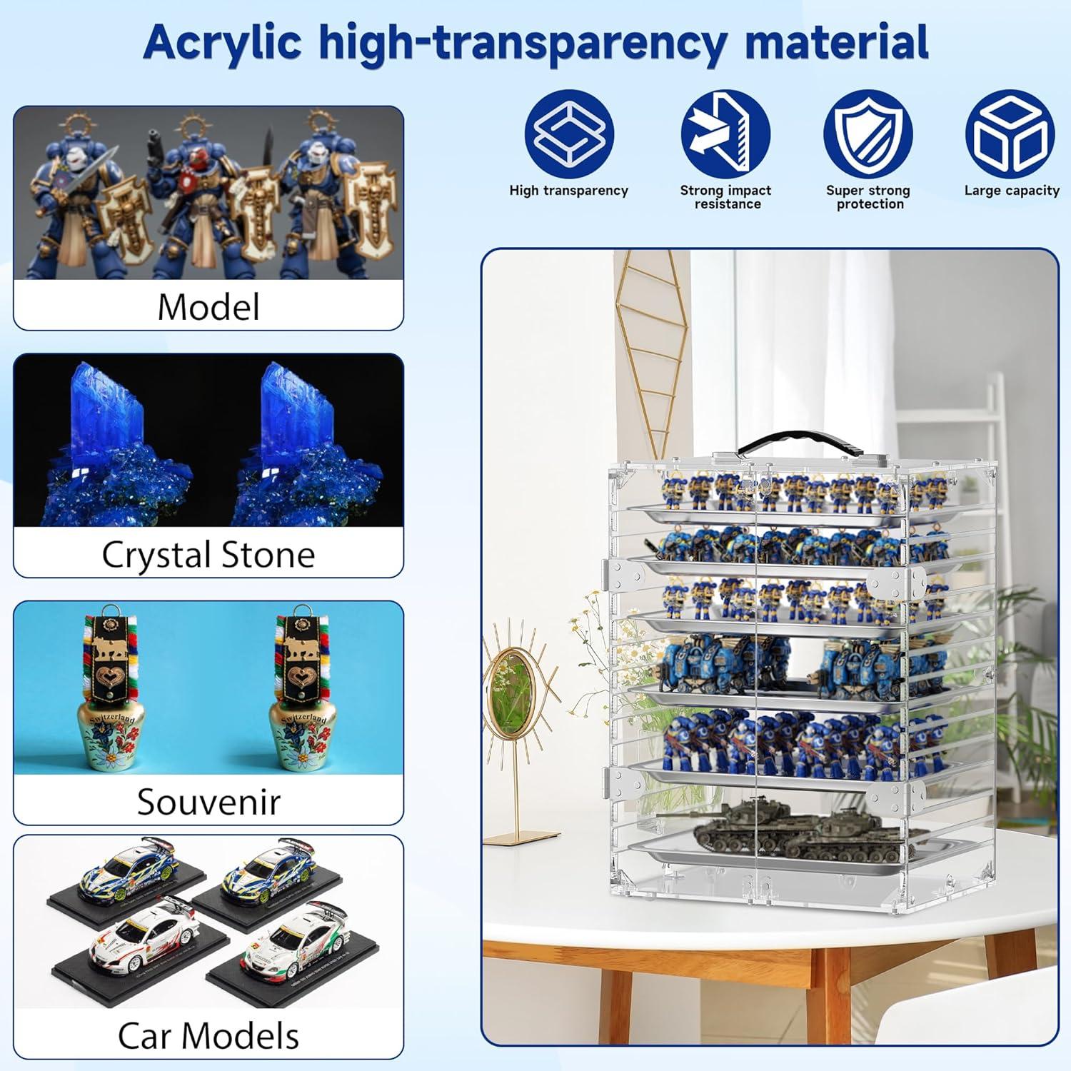 Caja de Almacenamiento Miniatura ITHWIU Acrílico 6 Bandejas