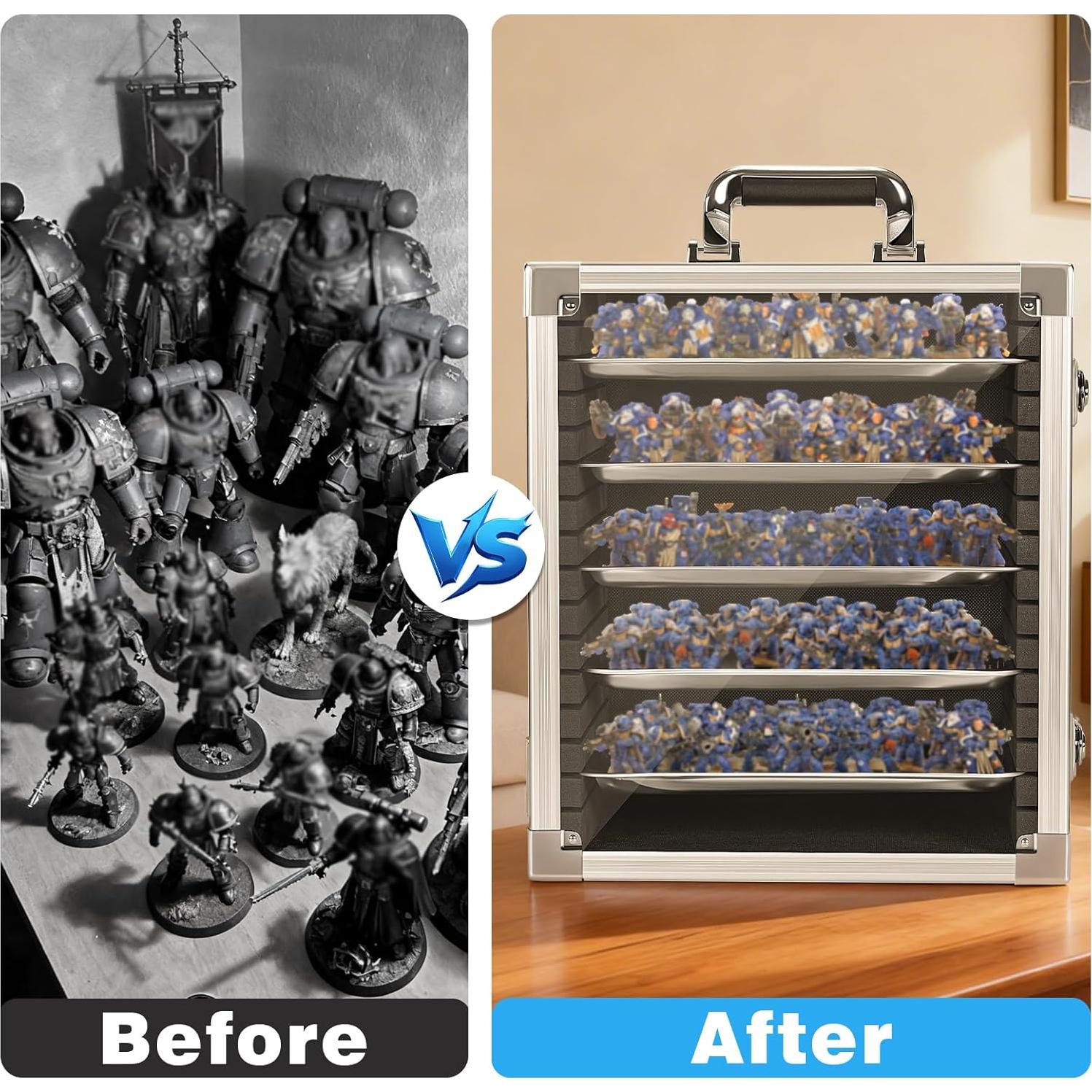 Caja de Almacenamiento de Miniaturas ITHWIU con 5 Bandejas