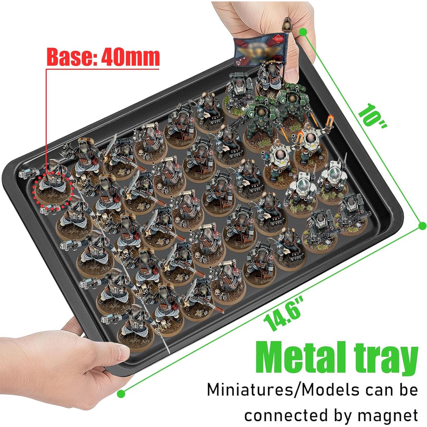 Juego de 6 Bandejas de Metal WELIDAY Tamaño Grande 37x25 cm