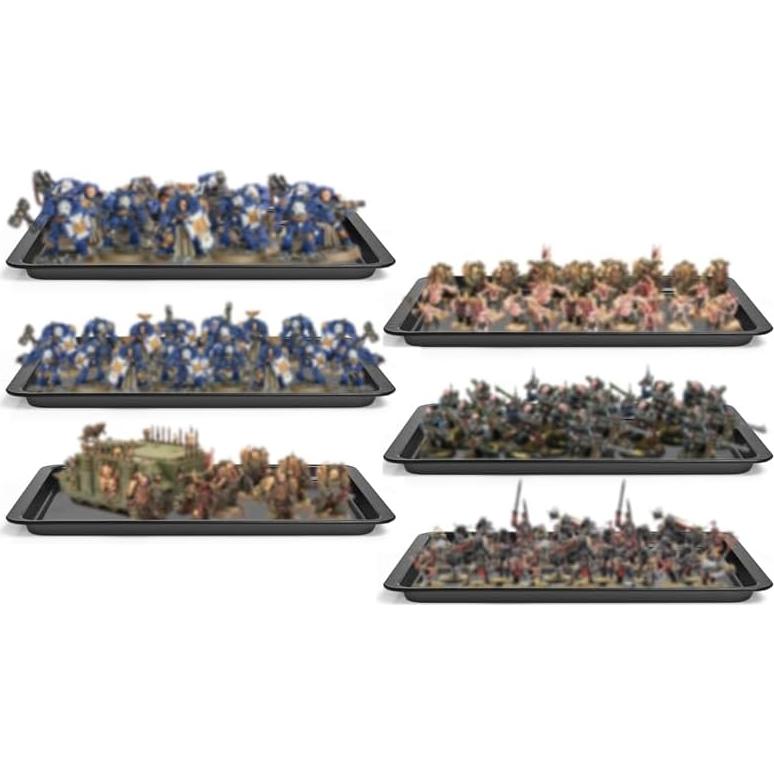 Juego de 6 Bandejas de Metal WELIDAY Tamaño Grande 37x25 cm