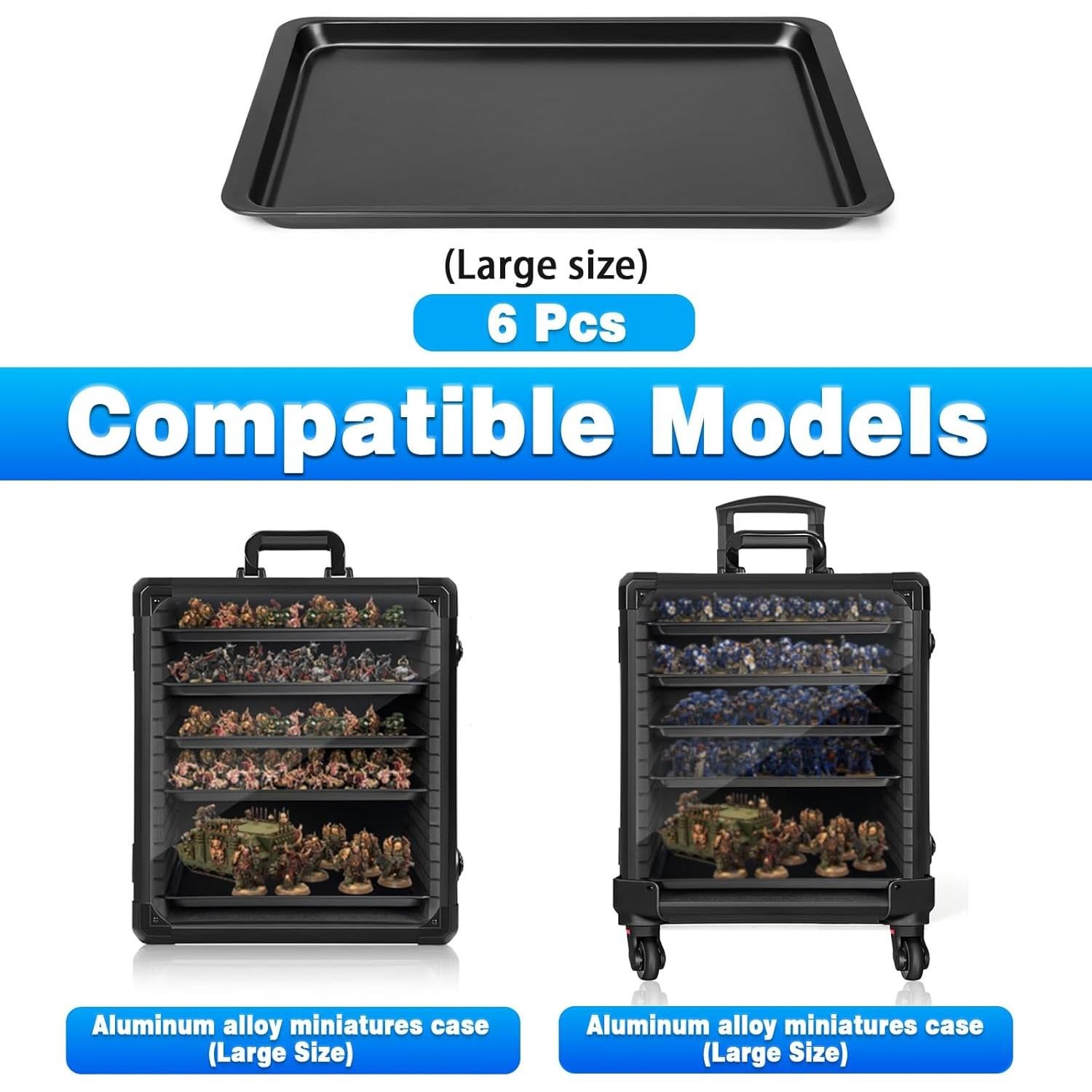 Juego de 6 Bandejas de Metal WELIDAY Tamaño Grande 37x25 cm