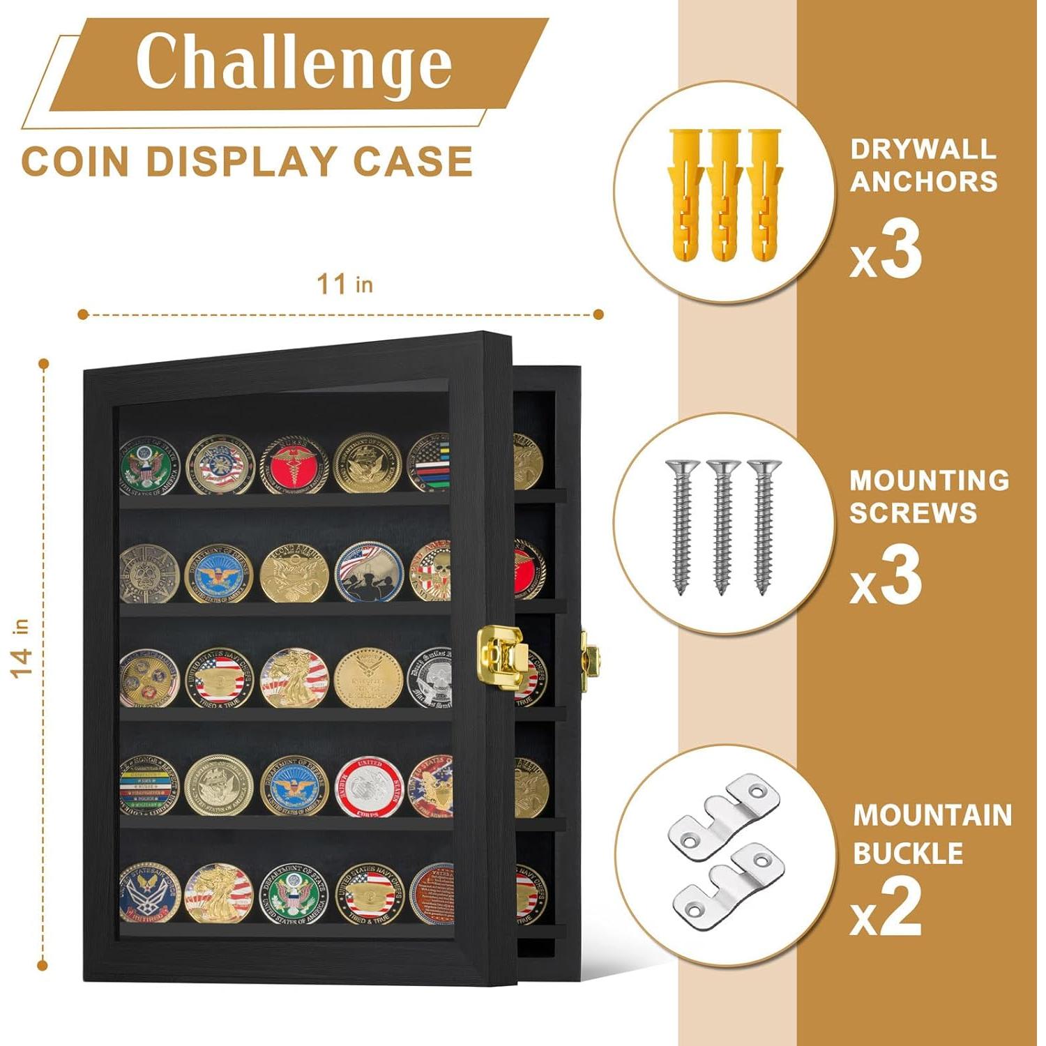 Estuche de Exhibición de Monedas GYaozii 27.94x35.56cm Madera