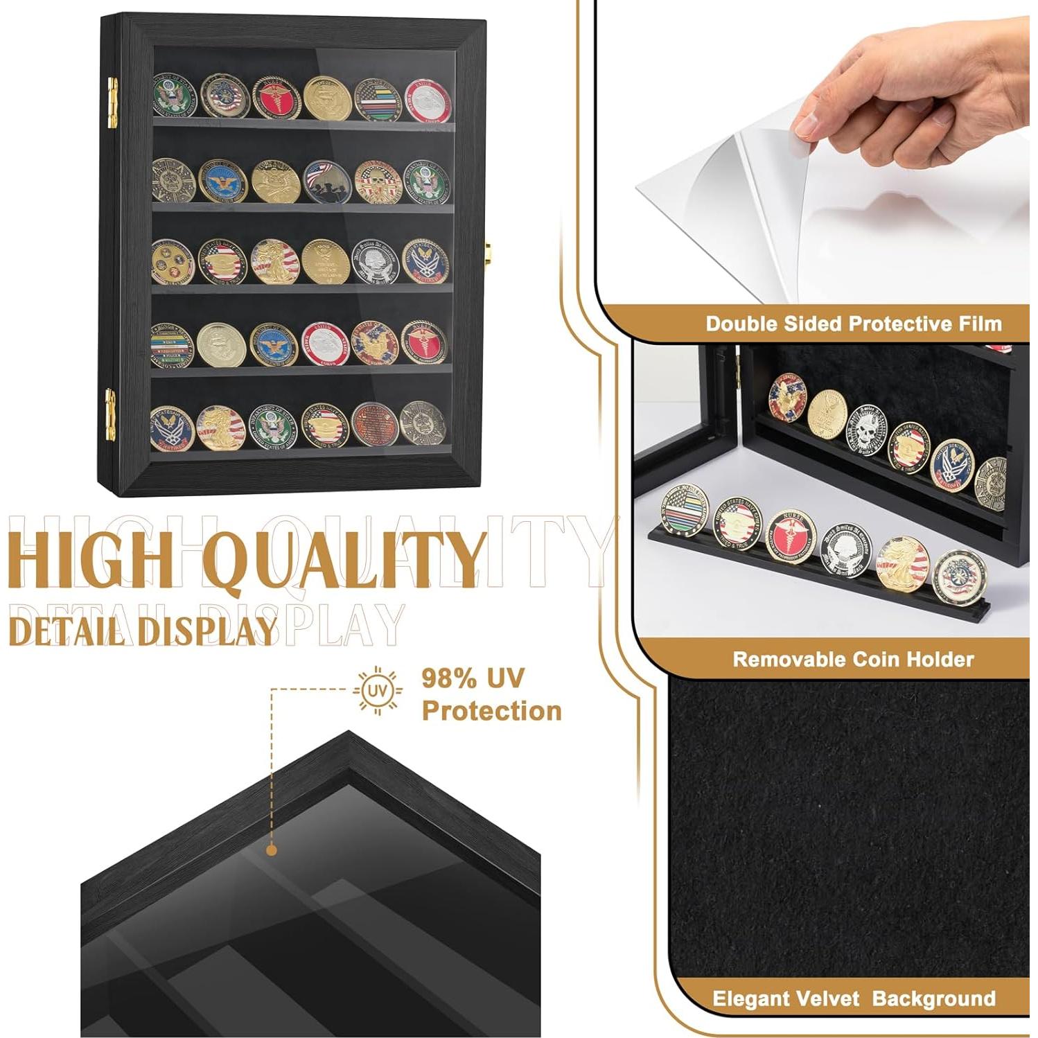 Estuche de Exhibición de Monedas GYaozii 27.94x35.56cm Madera