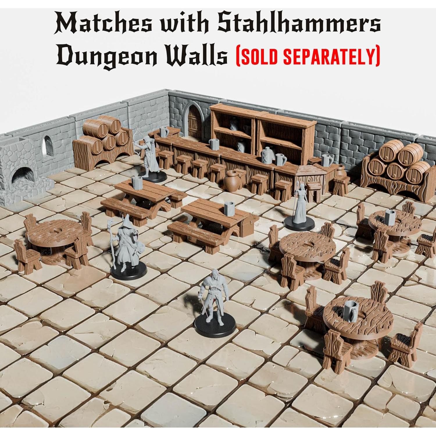 Juego de Terreno de Taberna STAHLHAMMERS - 70 Piezas 28mm