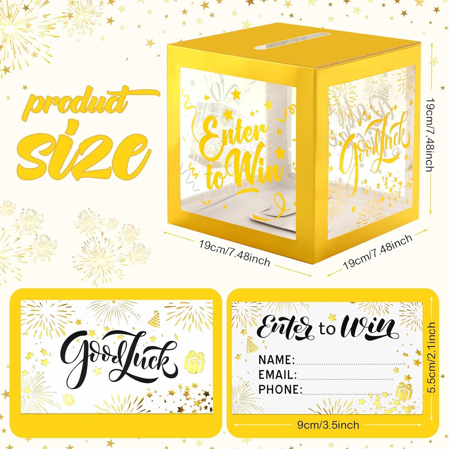 Caja de Rifa Spiareal Blanca y Dorada con 36 Tarjetas