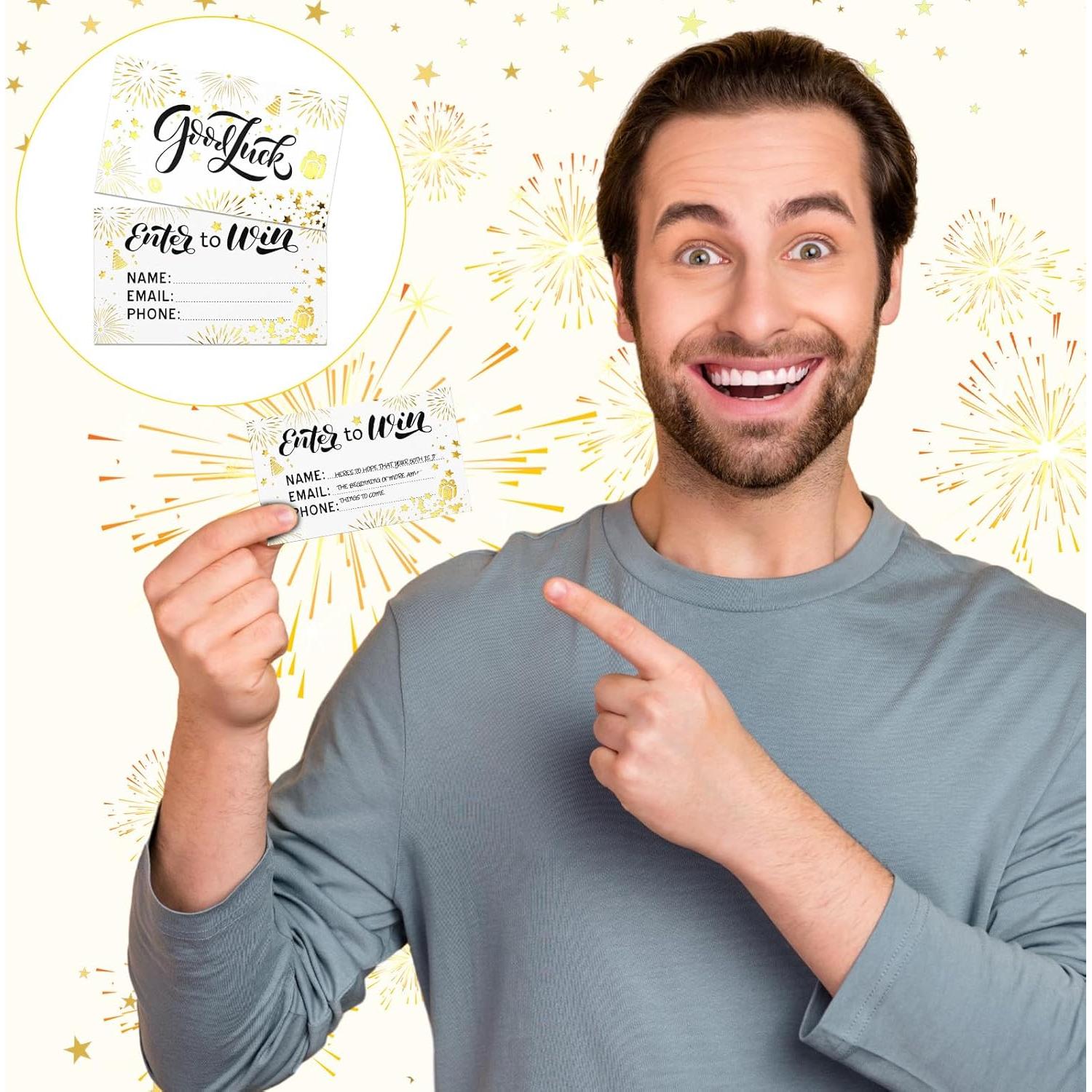 Caja de Rifa Spiareal Blanca y Dorada con 36 Tarjetas