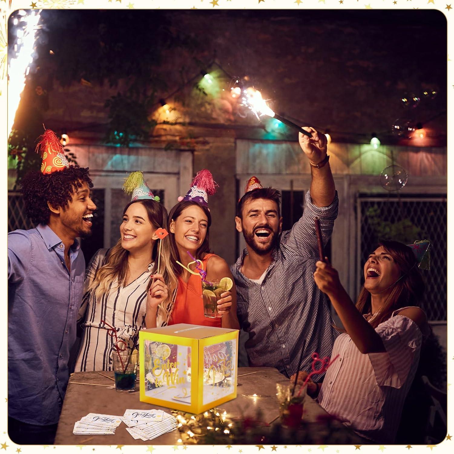 Caja de Rifa Spiareal Blanca y Dorada con 36 Tarjetas