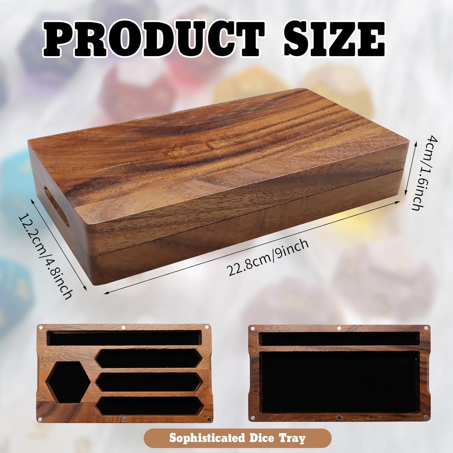 Caja de Dados de Nogal SENONAPO 2 Pcs 12.2x22.9x4.1cm