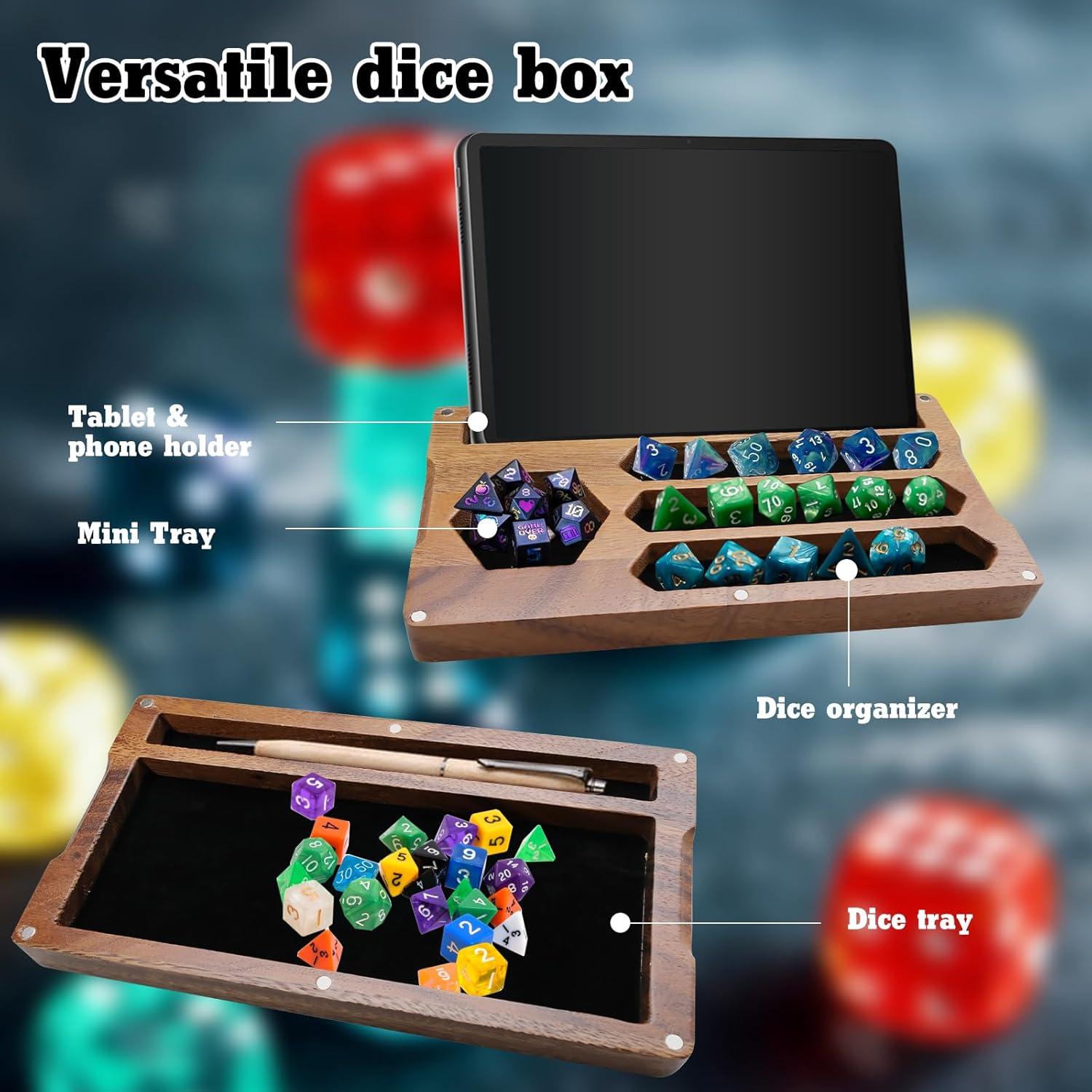 Caja de Dados de Nogal SENONAPO 2 Pcs 12.2x22.9x4.1cm