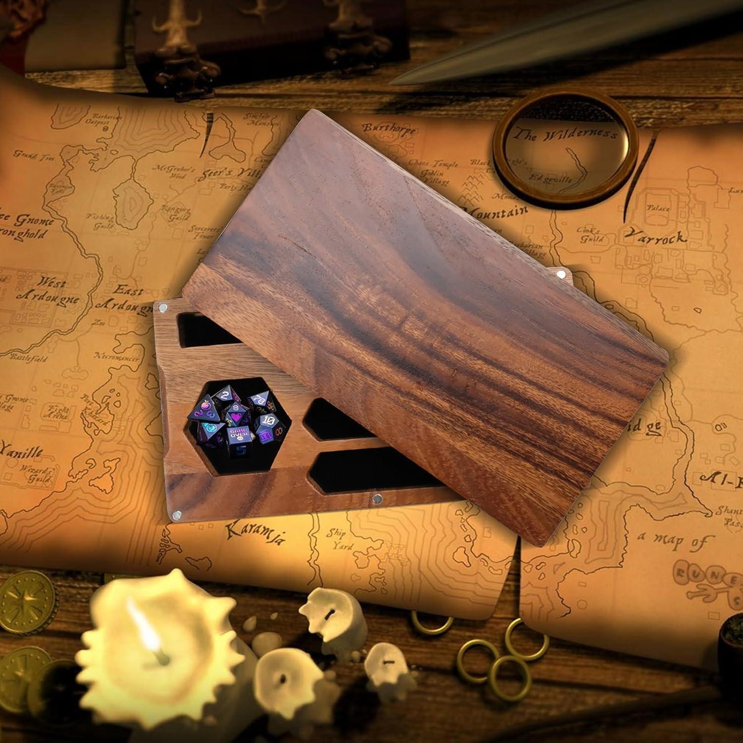 Caja de Dados de Nogal SENONAPO 2 Pcs 12.2x22.9x4.1cm