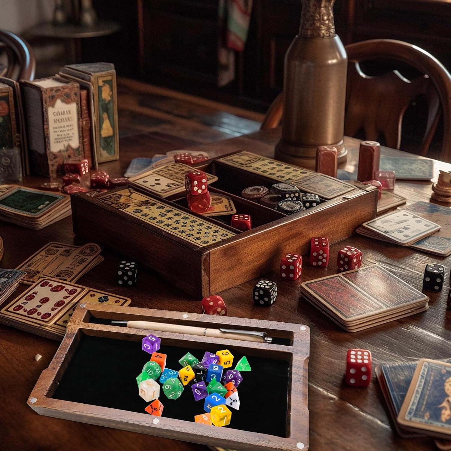 Caja de Dados de Nogal SENONAPO 2 Pcs 12.2x22.9x4.1cm