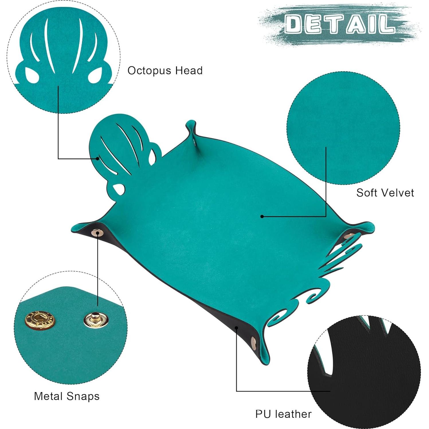 Bandeja de Dados de Pulpo SIQUK 2 Piezas Cian y Negro