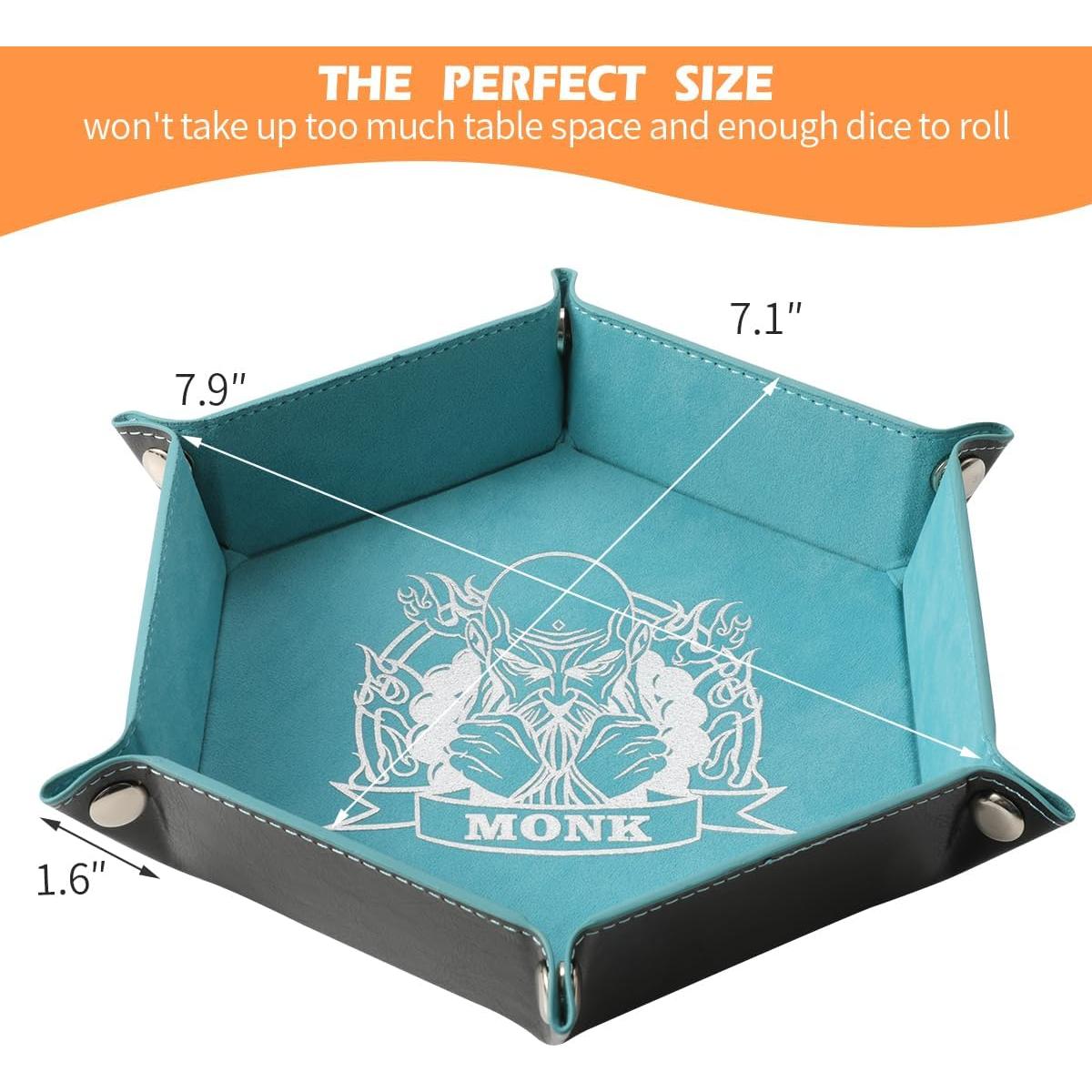 Bandeja de Dados DND Grajar 6 Pcs Hexagonal Cuero PU