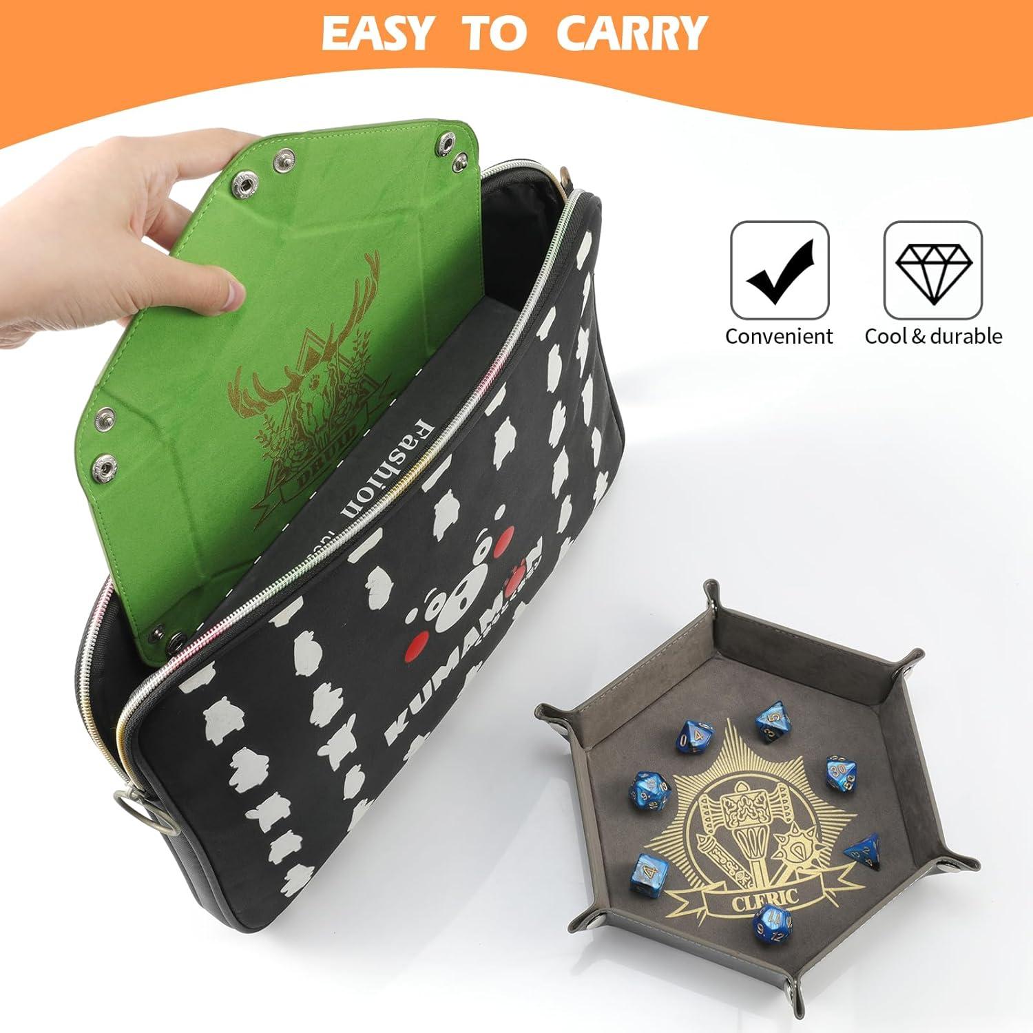 Bandeja de Dados DND Grajar 6 Pcs Hexagonal Cuero PU