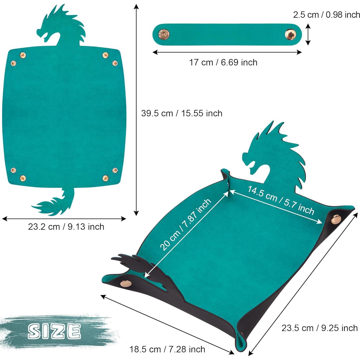 Bandeja de Dados Dragón SIQUK 2 Piezas PU Cuero D&D RPG