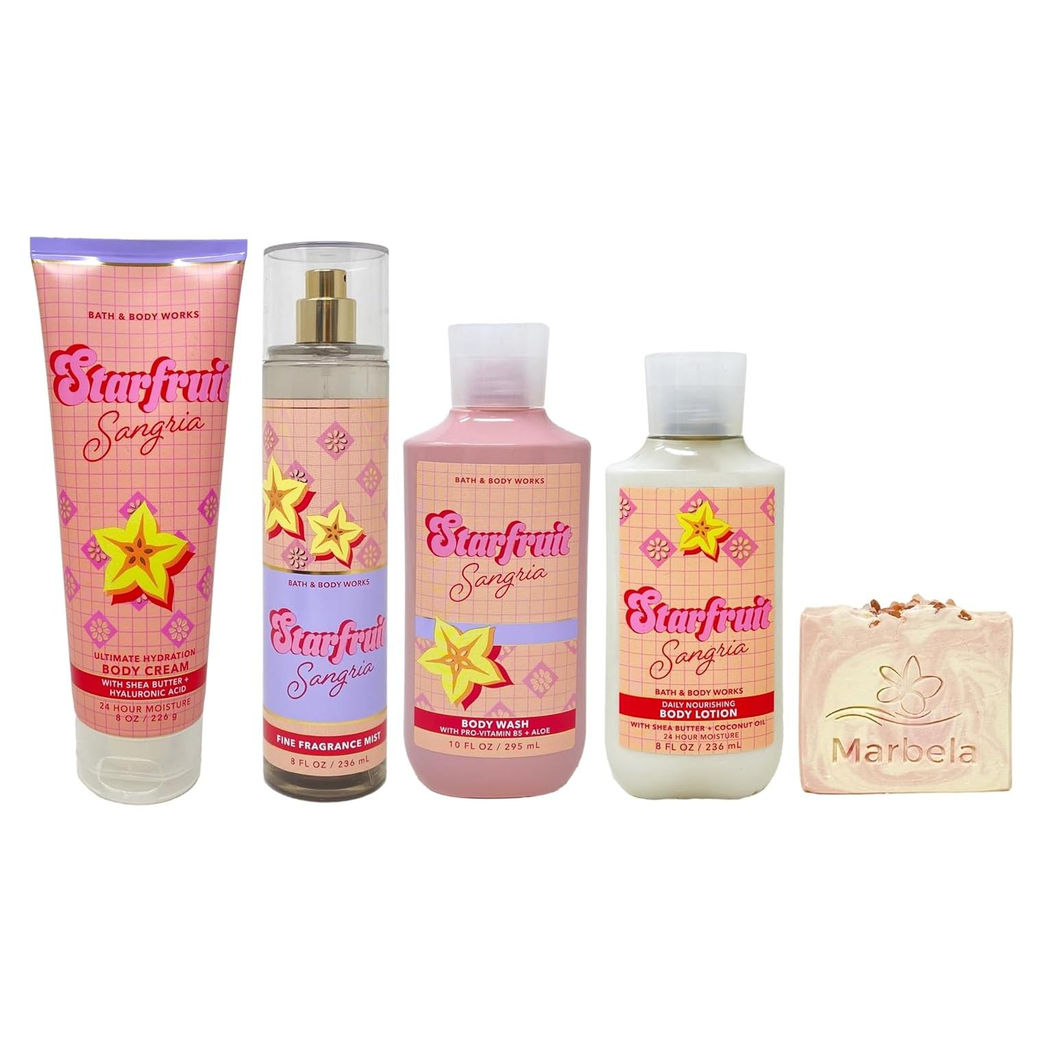 Conjunto de Regalo Deluxe Bath & Body Works Sangría de Fruta Estrella - Crema, Bruma, Gel y Jabón