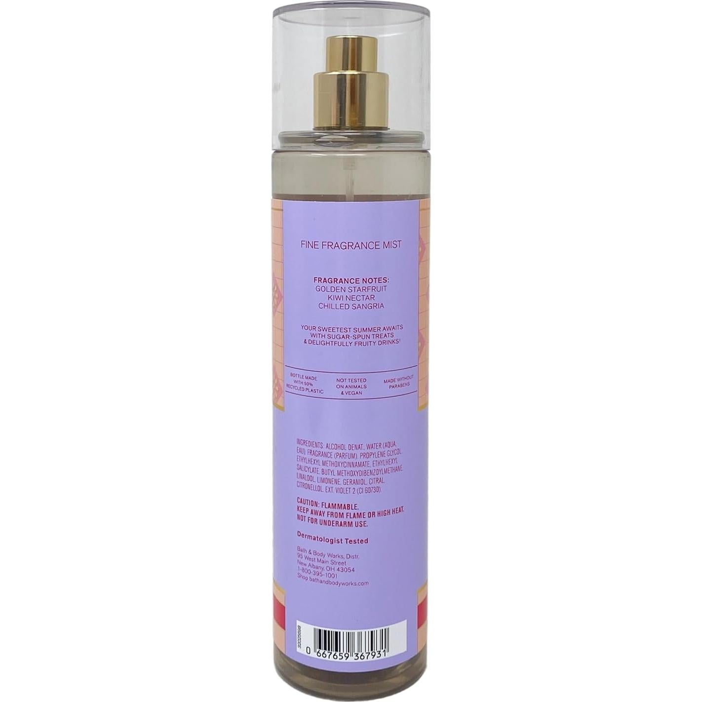 Conjunto de Regalo Deluxe Bath & Body Works Sangría de Fruta Estrella - Crema, Bruma, Gel y Jabón