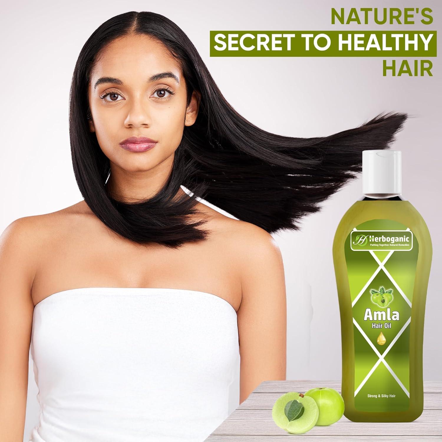 Aceite Herbal de Amla Herboganic 148 ml - Crecimiento Cabello