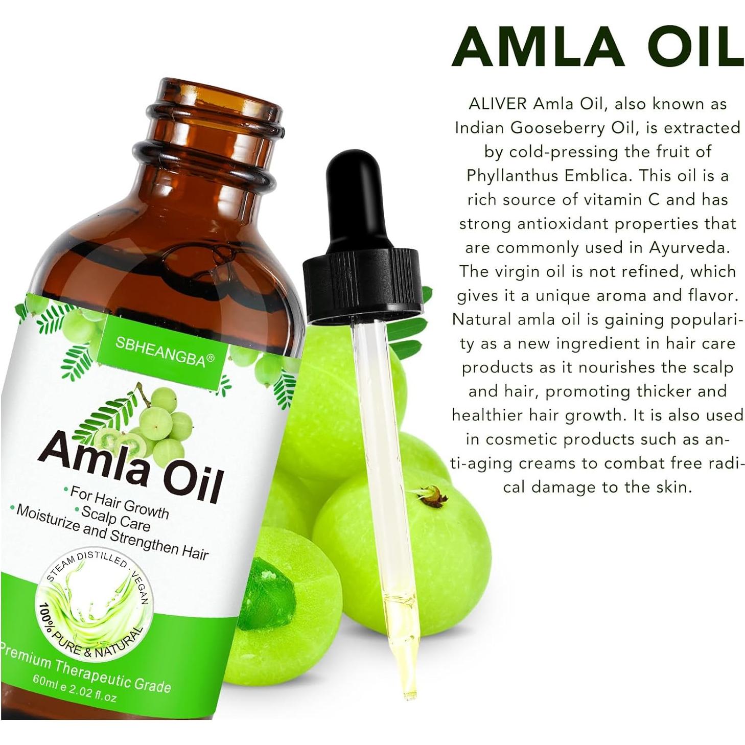 Aceite de Amla 100% Puro Orgánico 60ml - Crecimiento y Hidratación