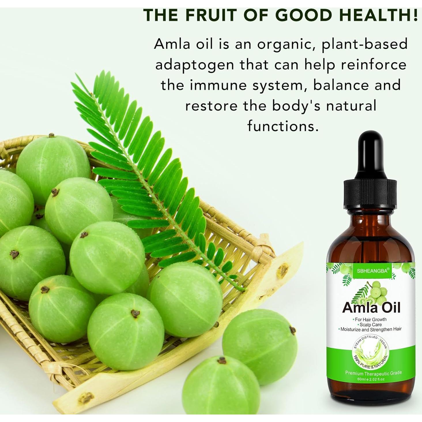 Aceite de Amla 100% Puro Orgánico 60ml - Crecimiento y Hidratación