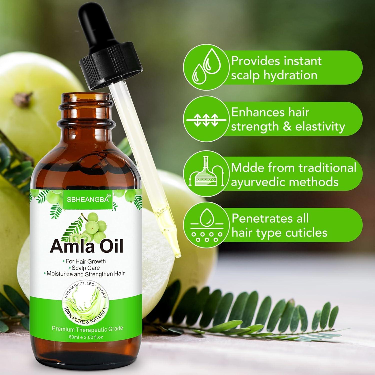 Aceite de Amla 100% Puro Orgánico 60ml - Crecimiento y Hidratación
