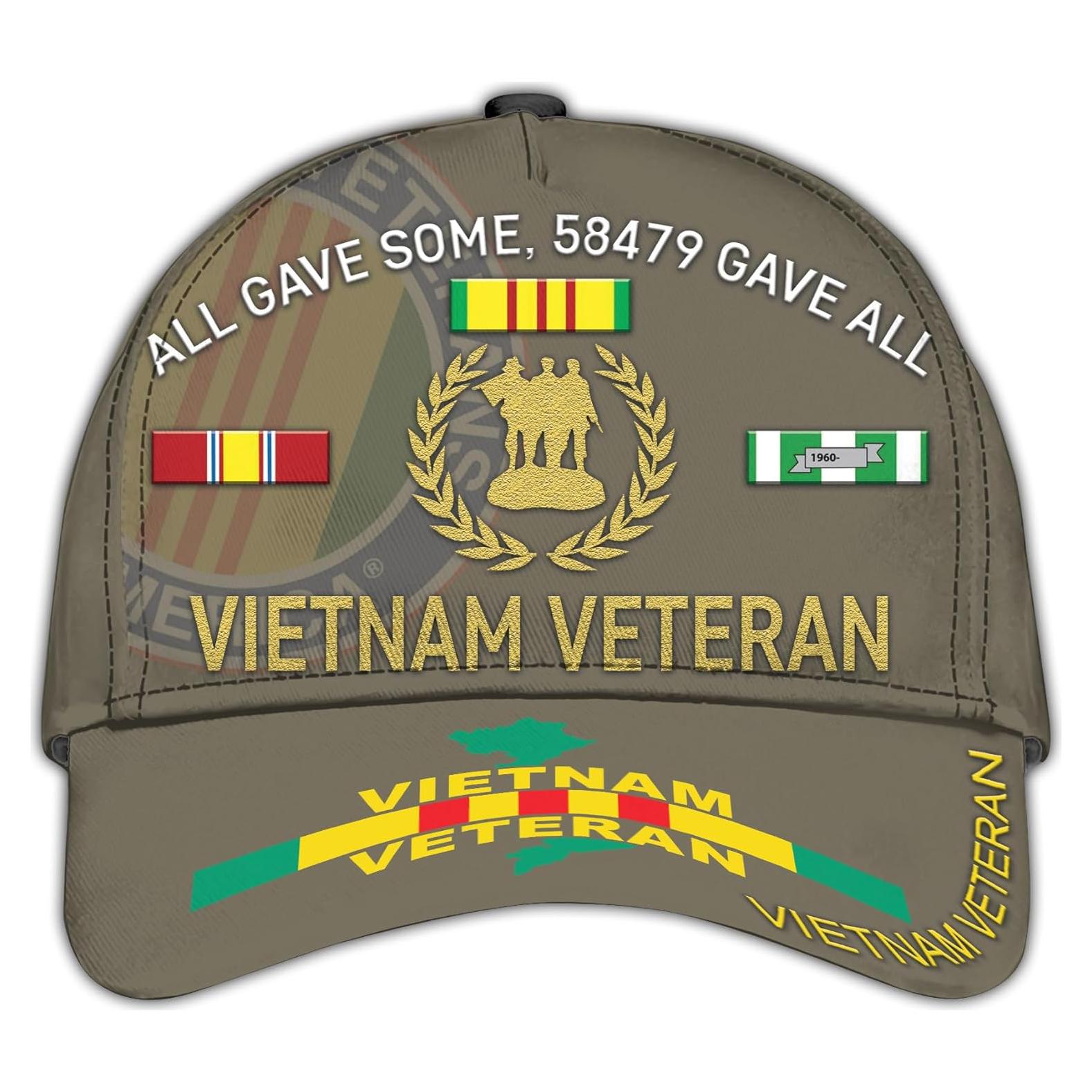 Gorra de Veterano de Vietnam Vetadn Unisex Ajustable 100% Poliéster