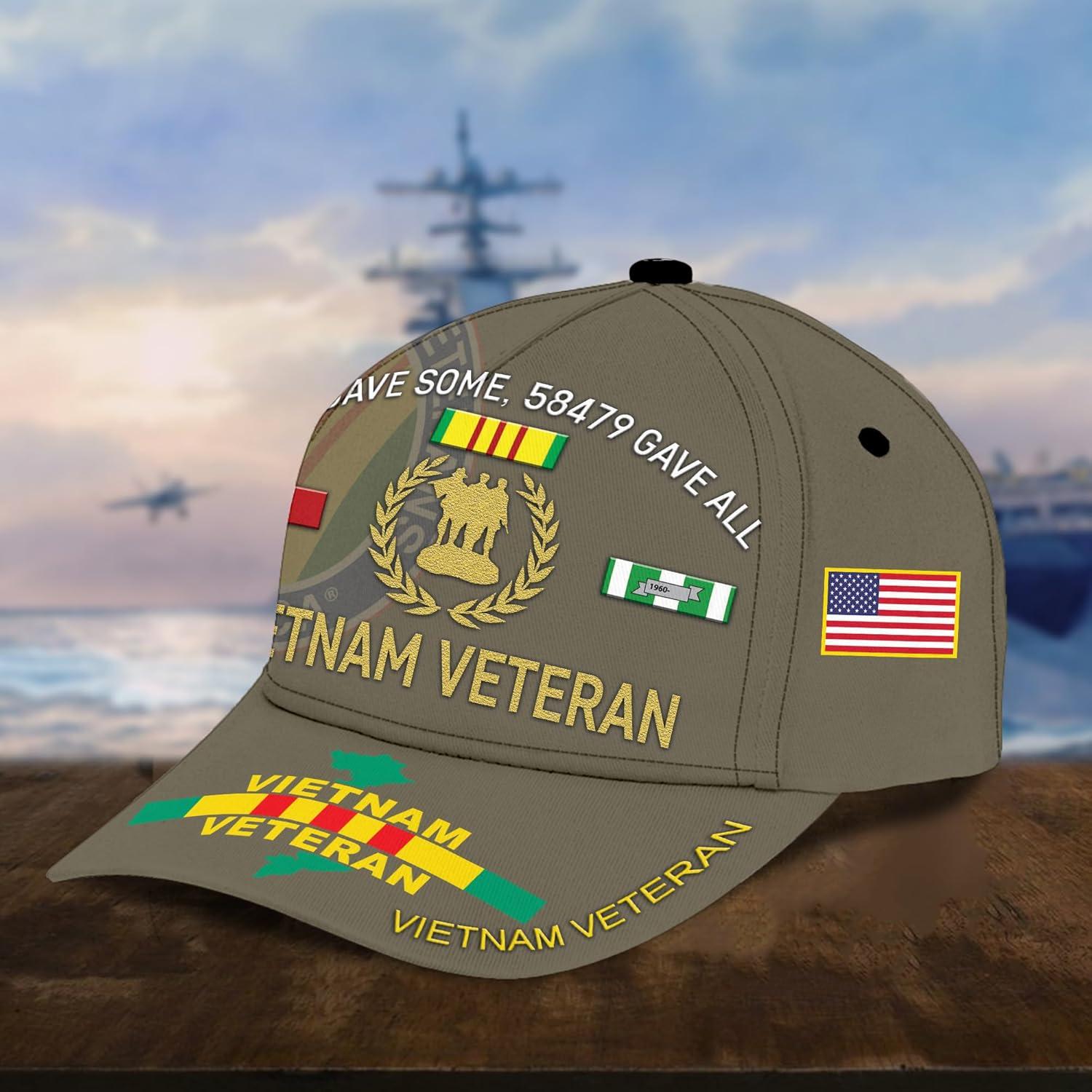 Gorra de Veterano de Vietnam Vetadn Unisex Ajustable 100% Poliéster