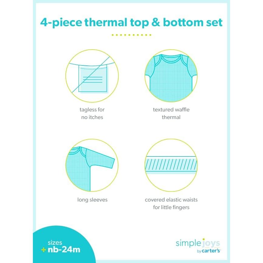 Conjunto Térmico 4 Piezas Bebé Unisex Simple Joys by Carter's