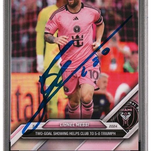 Tarjeta de Fútbol Autografiada Lionel Messi Inter Miami #12 PSA 9