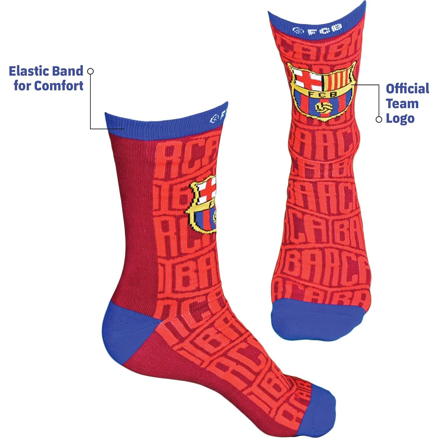 Calcetines oficiales FC Barcelona rojos talla 9-13 con logo