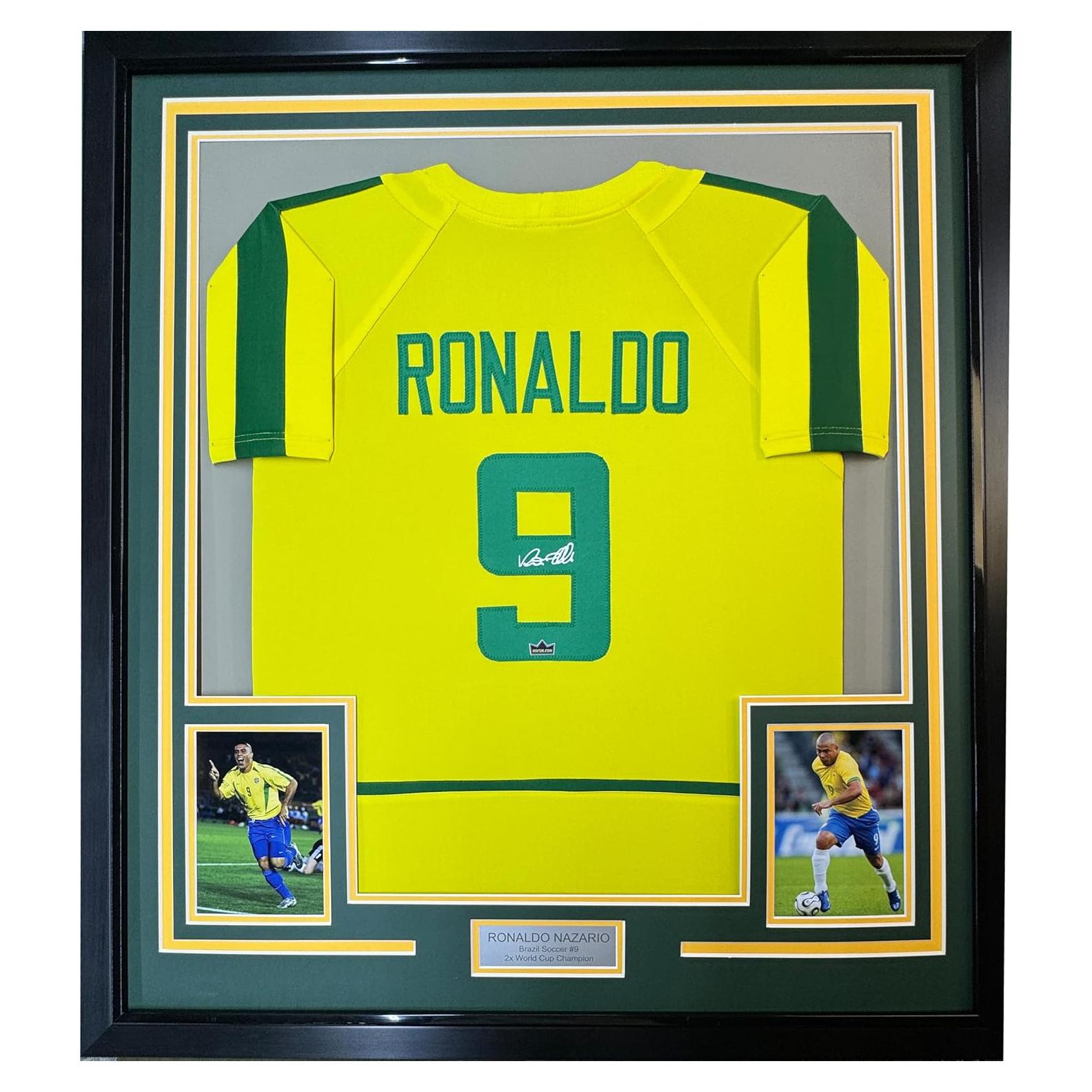 Jersey de Fútbol XL Enmarcado Ronaldo Nazario Facsímil 89x99 cm