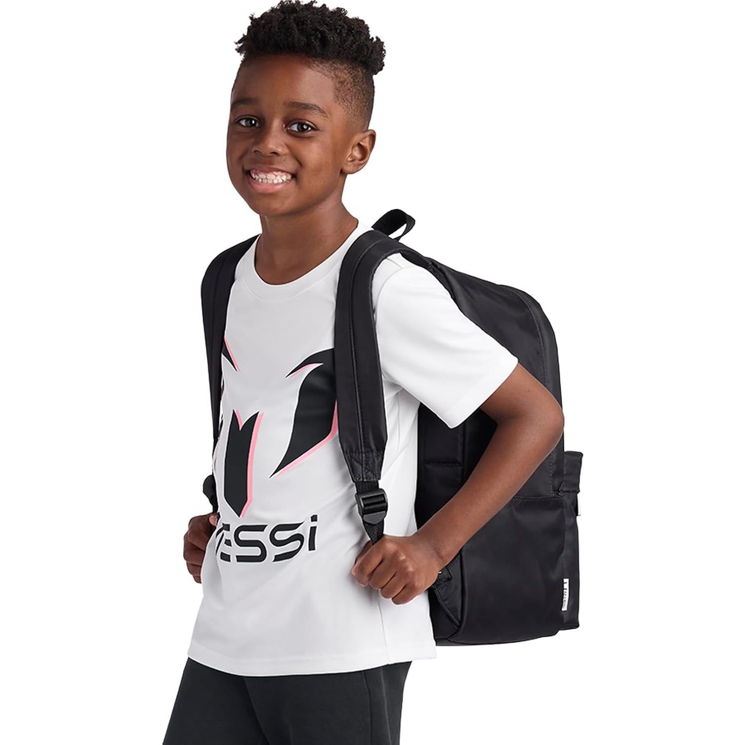 Mochila Escolar Messi Unisex Ajustable Negro/Rosa 37.85L