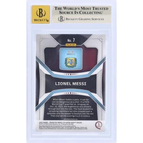 Tarjeta Autografiada Lionel Messi 2022 Panini Prizm 9.5/10