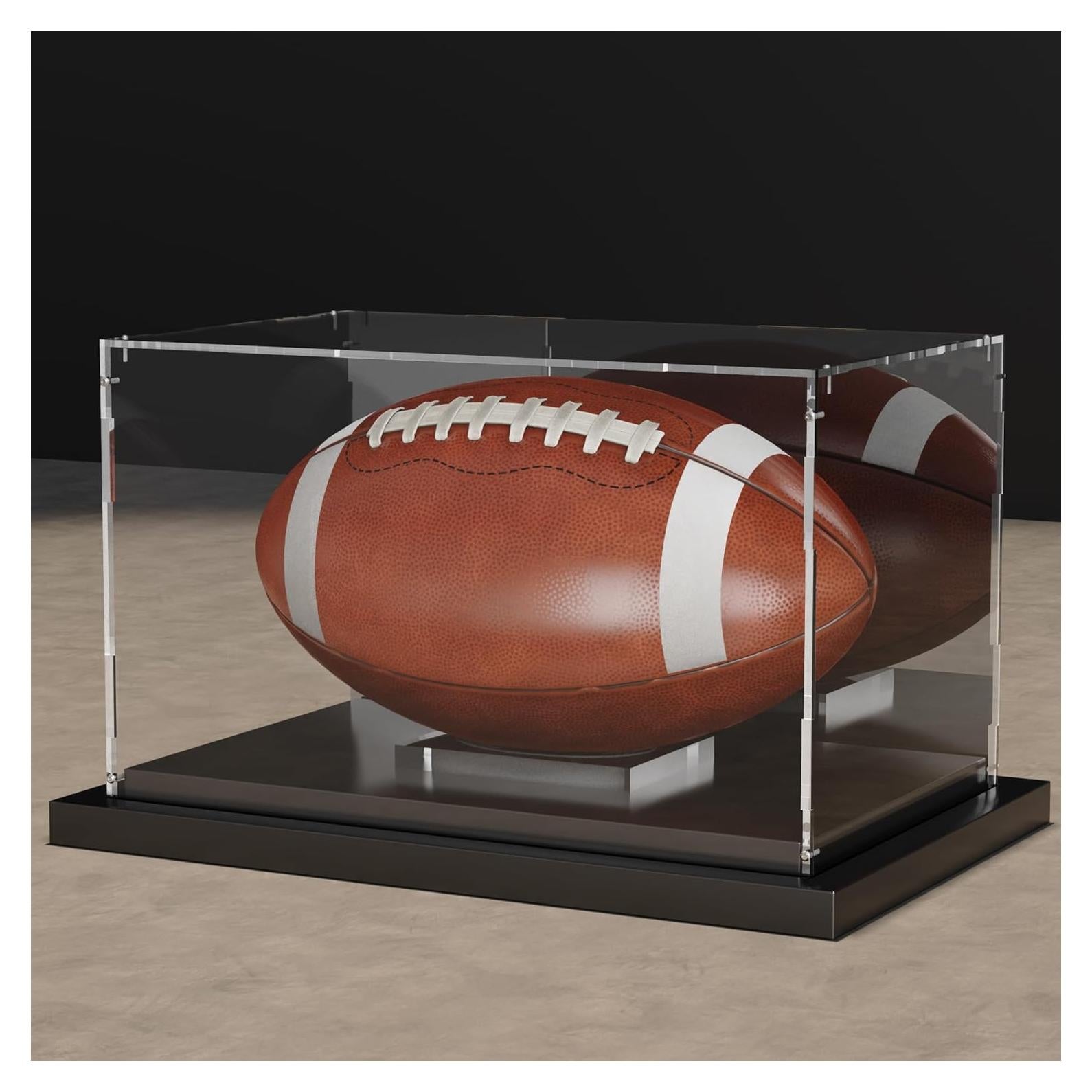 Estuche de exhibición de fútbol Putros con espejo y base metálica