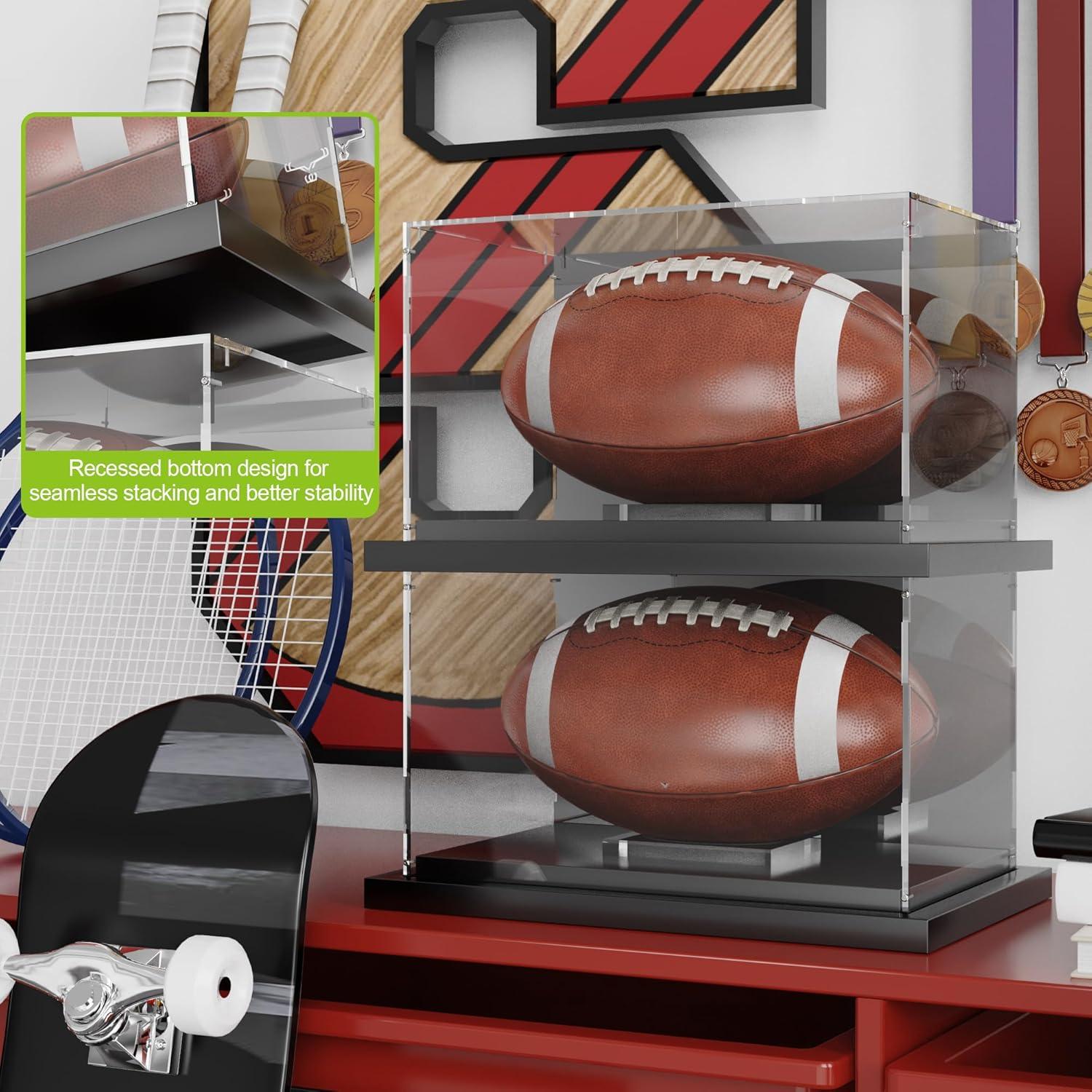 Estuche de exhibición de fútbol Putros con espejo y base metálica