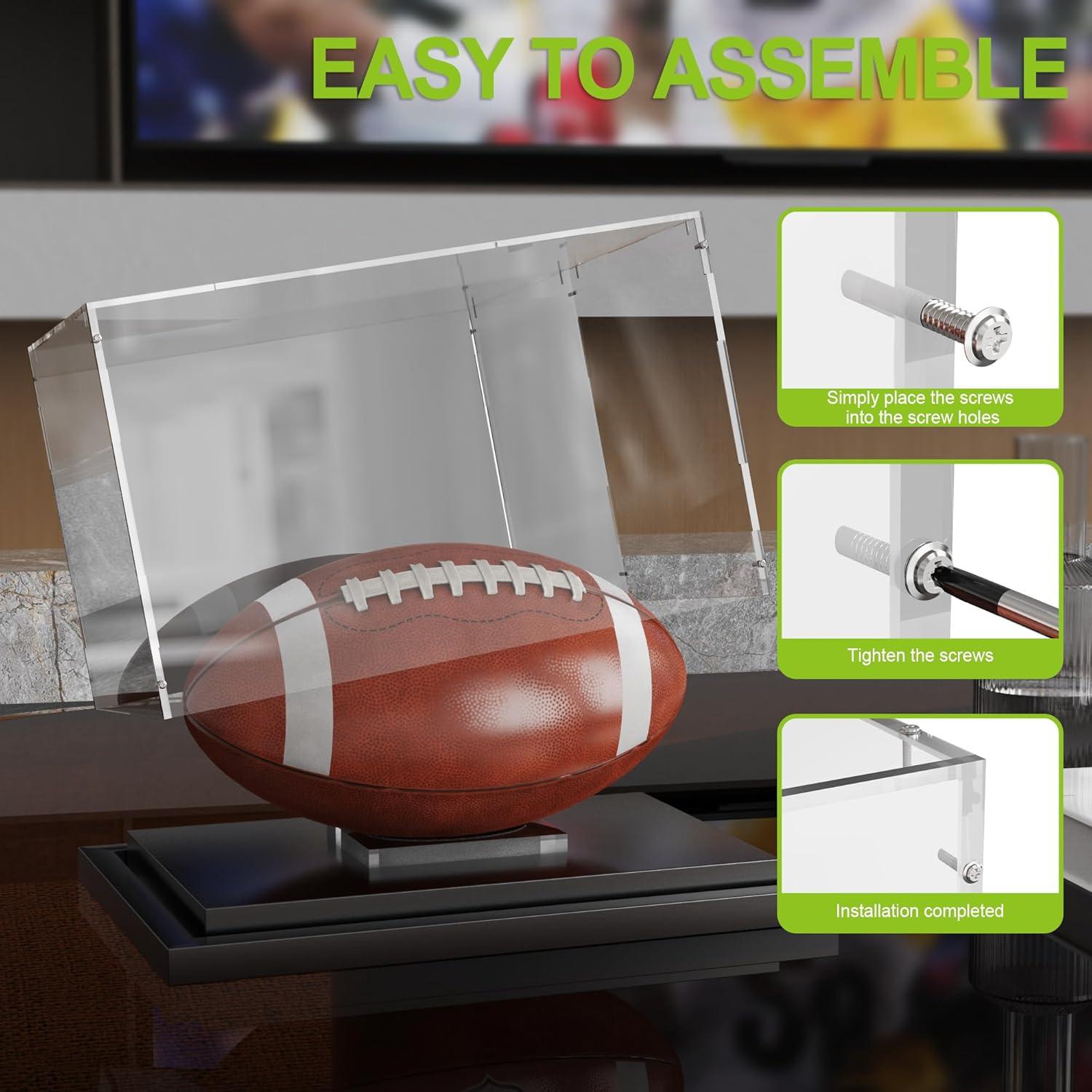 Estuche de exhibición de fútbol Putros con espejo y base metálica