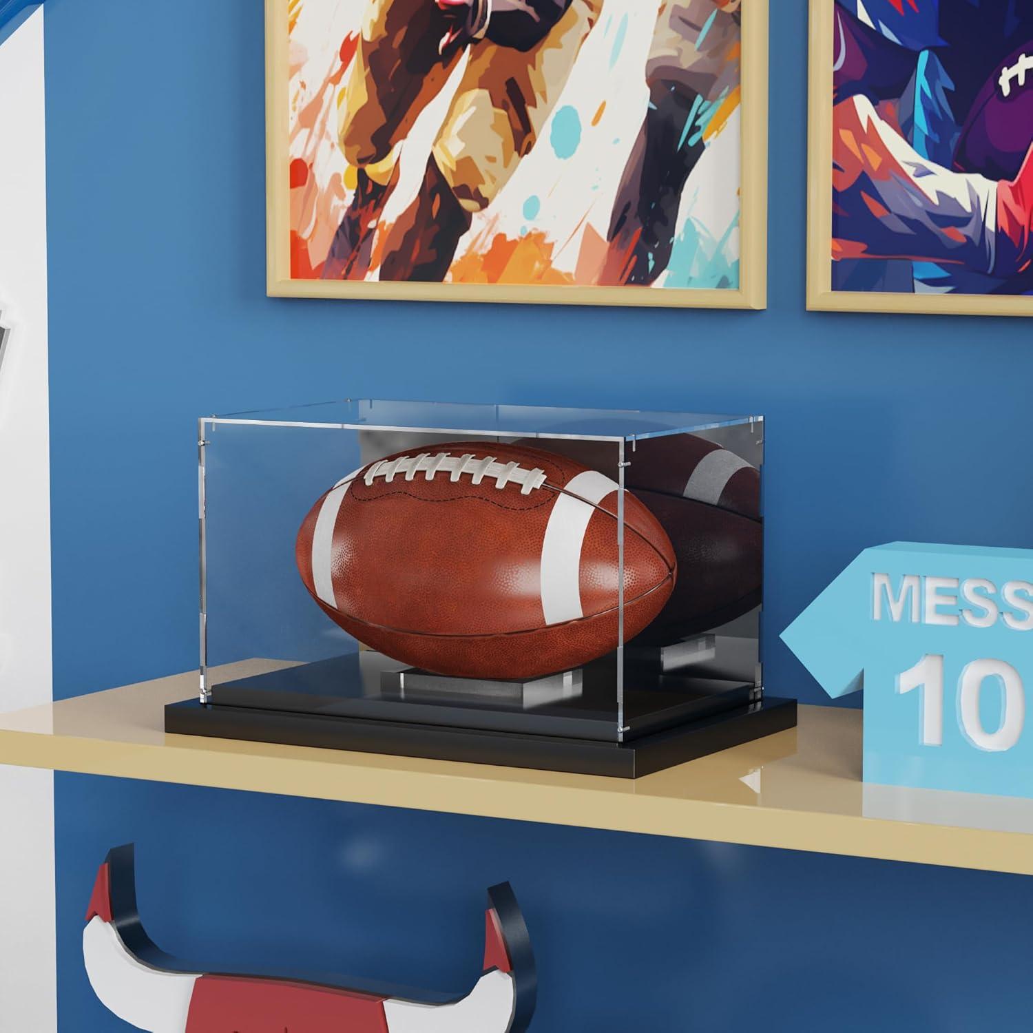 Estuche de exhibición de fútbol Putros con espejo y base metálica