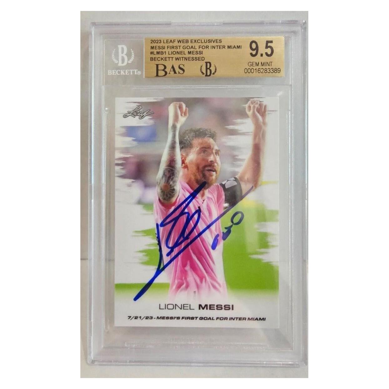 Tarjeta de Fútbol Autografiada Lionel Messi Inter Miami 2023