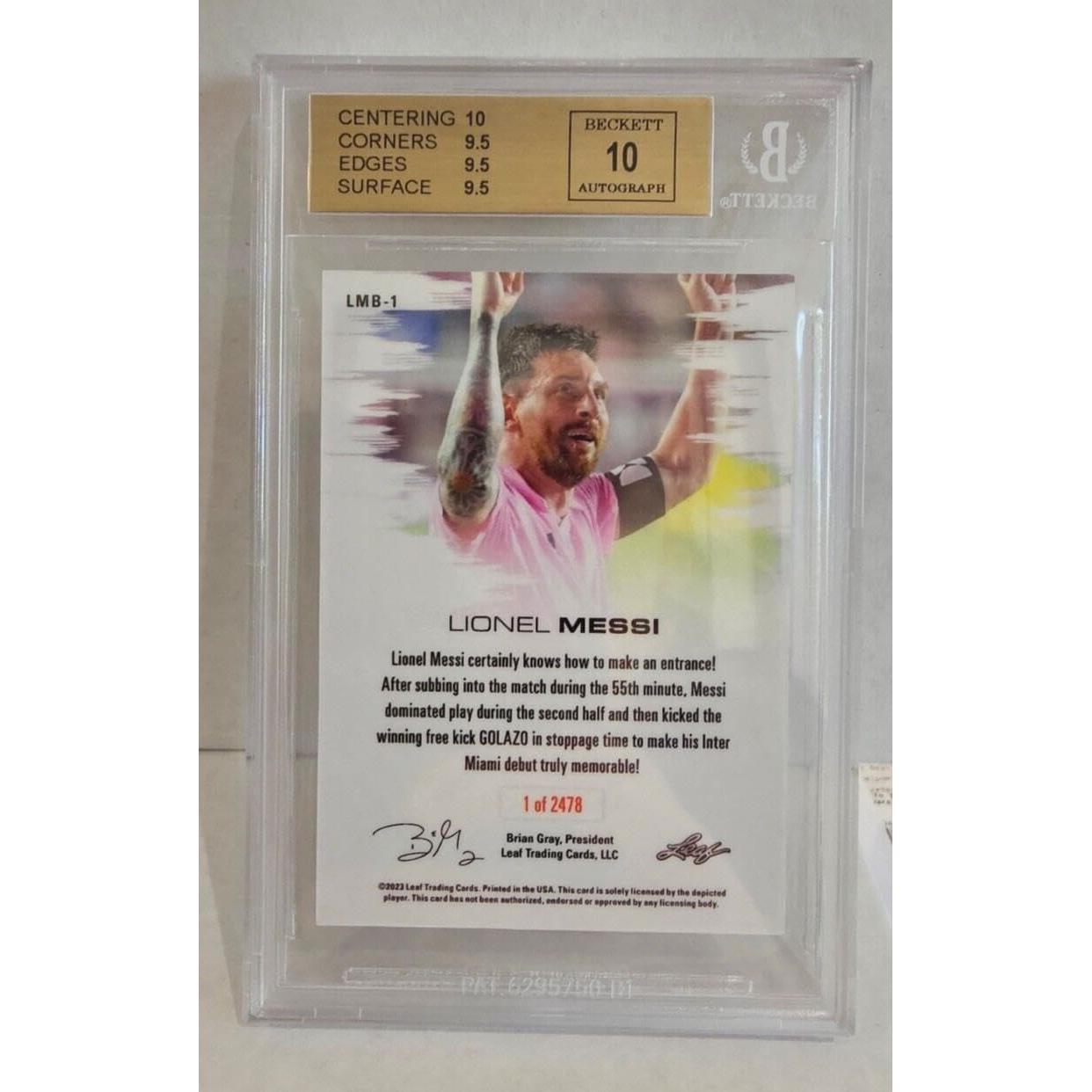 Tarjeta de Fútbol Autografiada Lionel Messi Inter Miami 2023