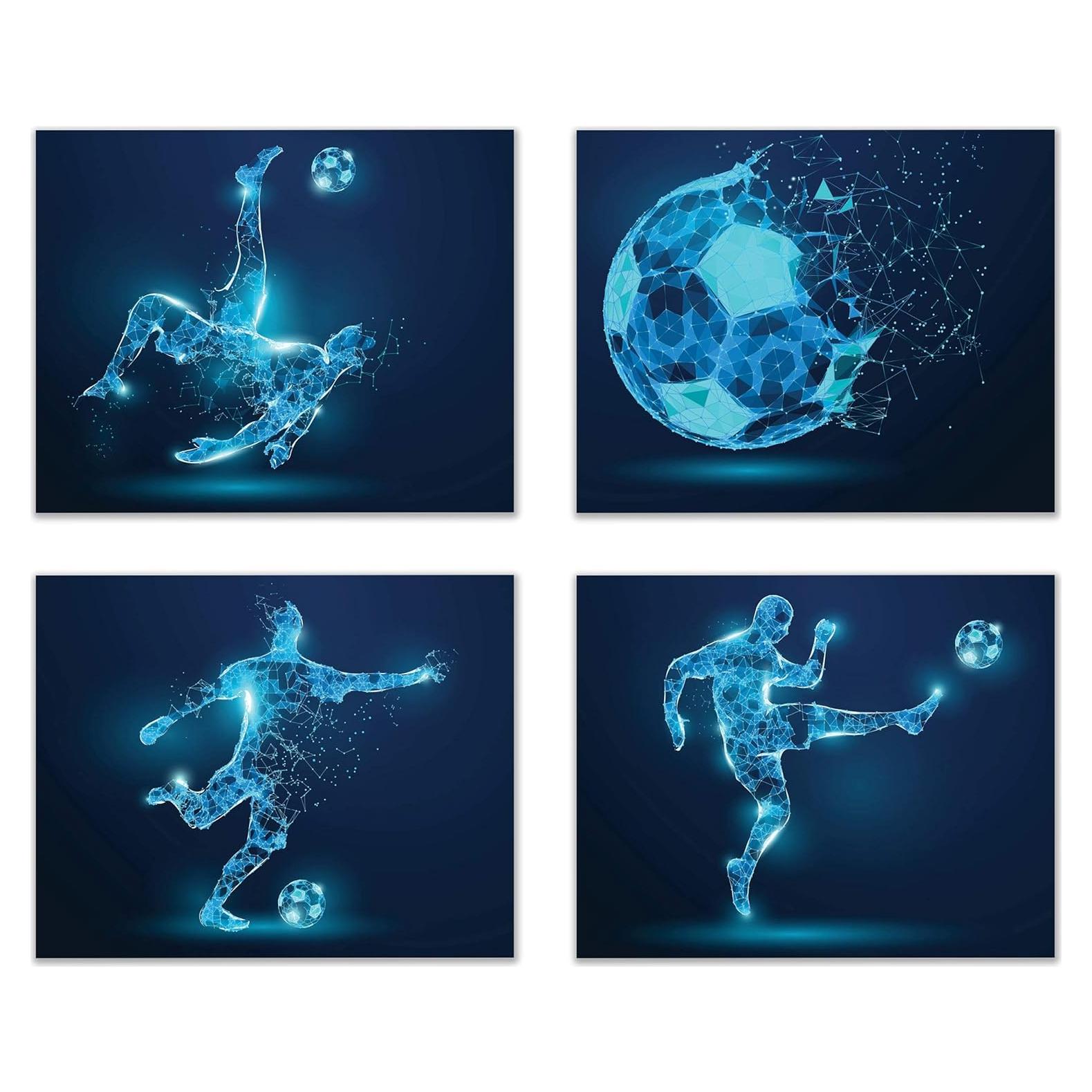 Conjunto de 4 Pósters de Fútbol 20x25 cm Sin Marco - Summit Designs